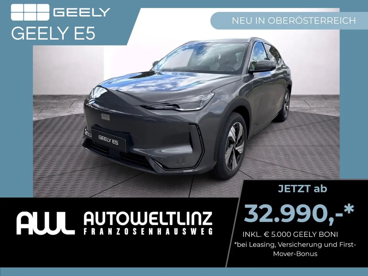 Geely E5 MAX ACC+LED+Navi+SHZ+360+Bel.Sitz+Kam.+KlimaA Grau - 1