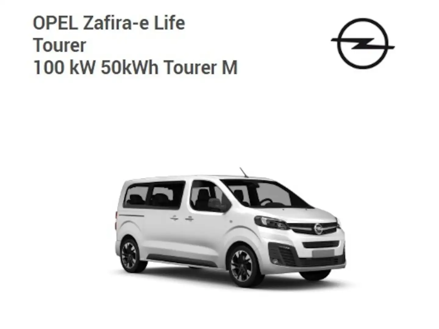 Opel Zafira Life -e Tourer M Kurzzeitzulassung Weiß - 1