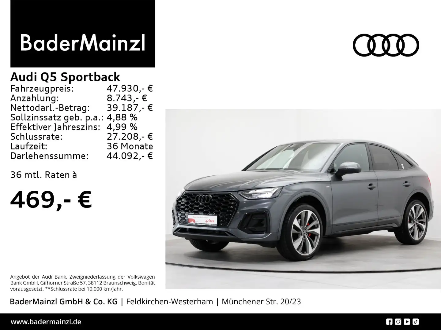 Audi Q5 45 TFSI quattro S line Nappa Pano Grau - 1