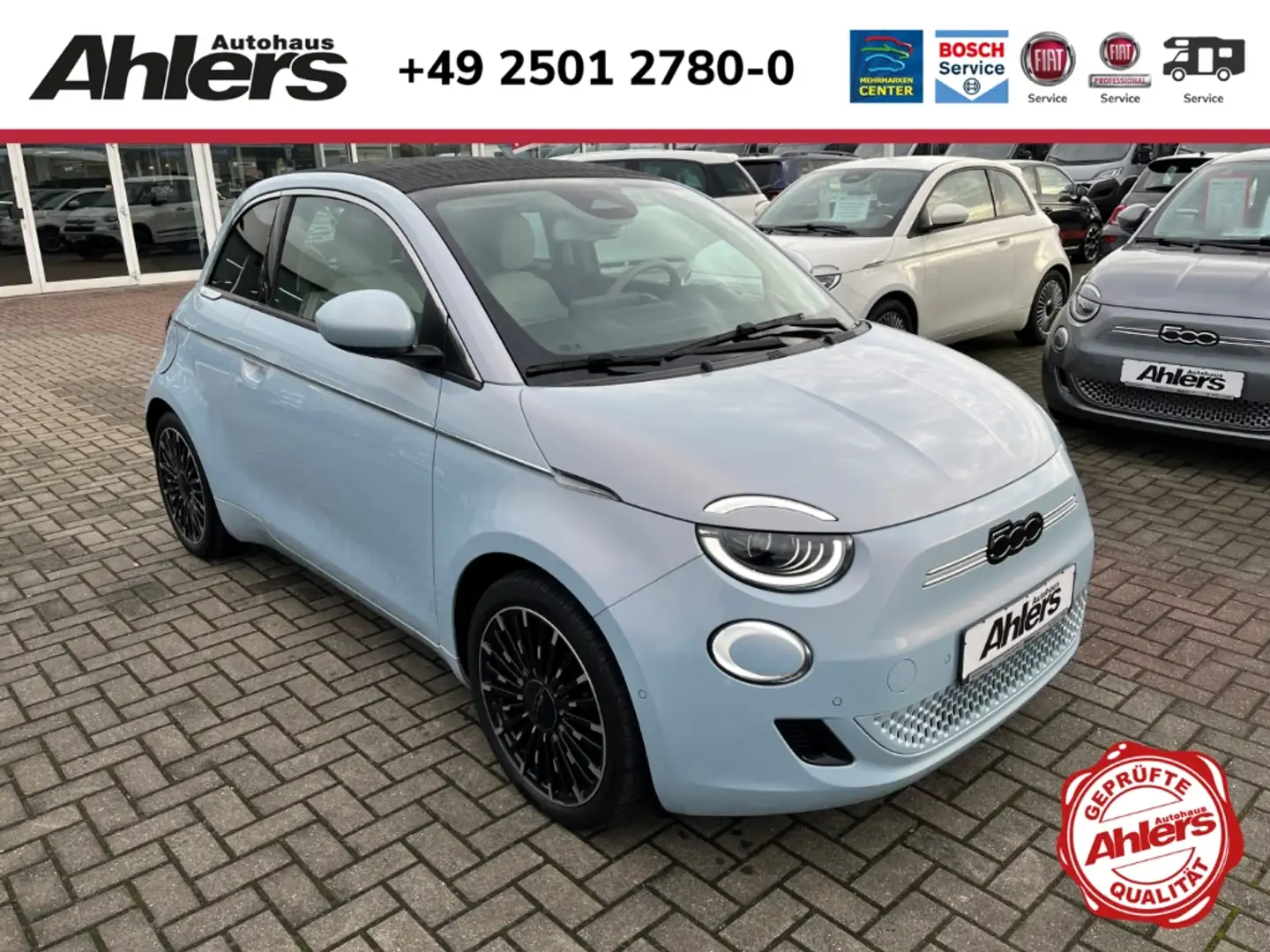 Fiat 500e la Prima+LEDER+NAVI+KAMERA+ACC+LED+ Blu/Azzurro - 1