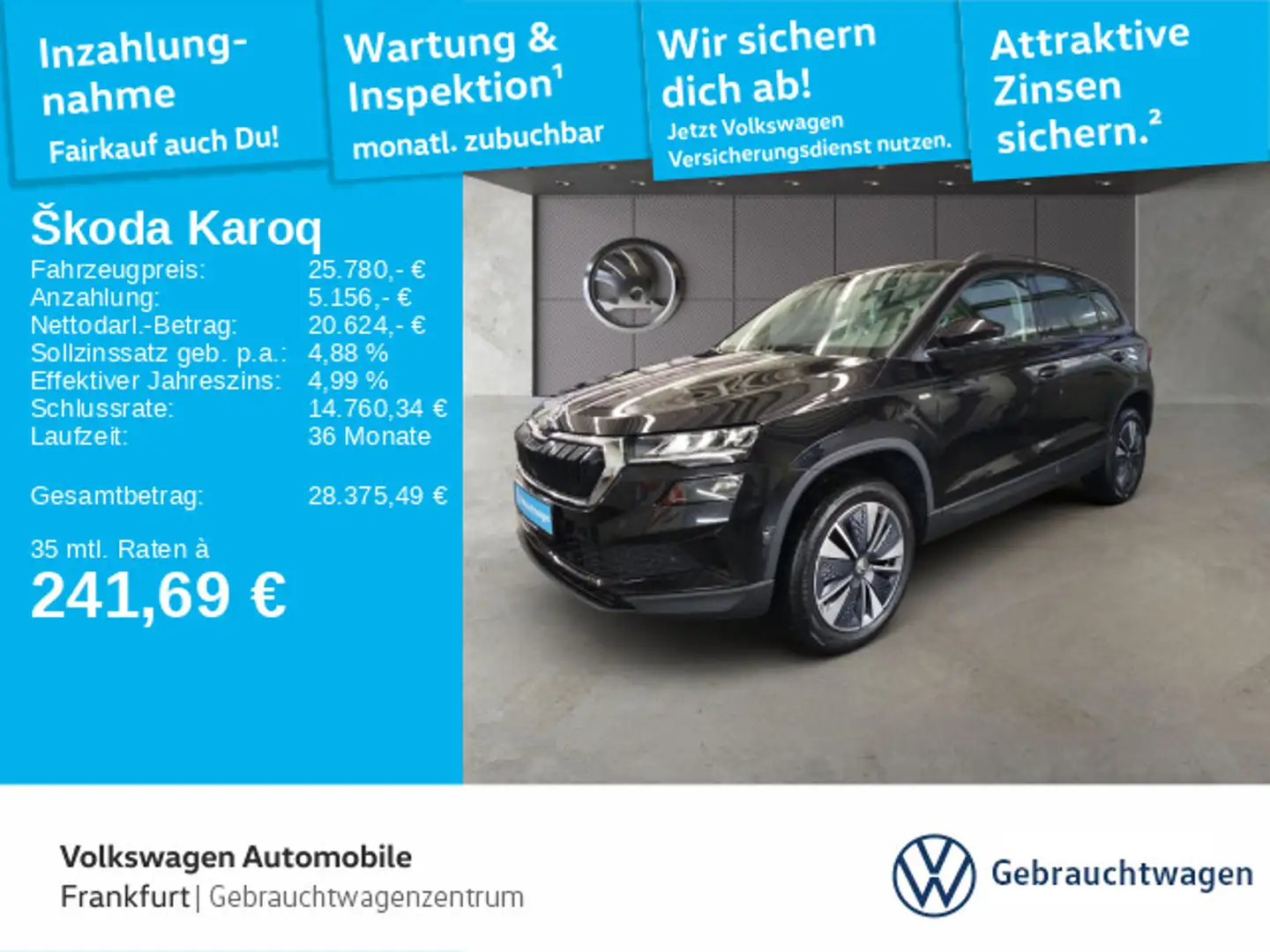 Skoda Karoq 1.5 TSI DSG Navi LED Schwarz - 1