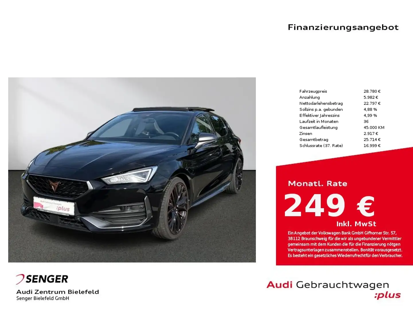 CUPRA Leon 1.4 eHybrid DSG CarPlay LED Pano Noir - 1