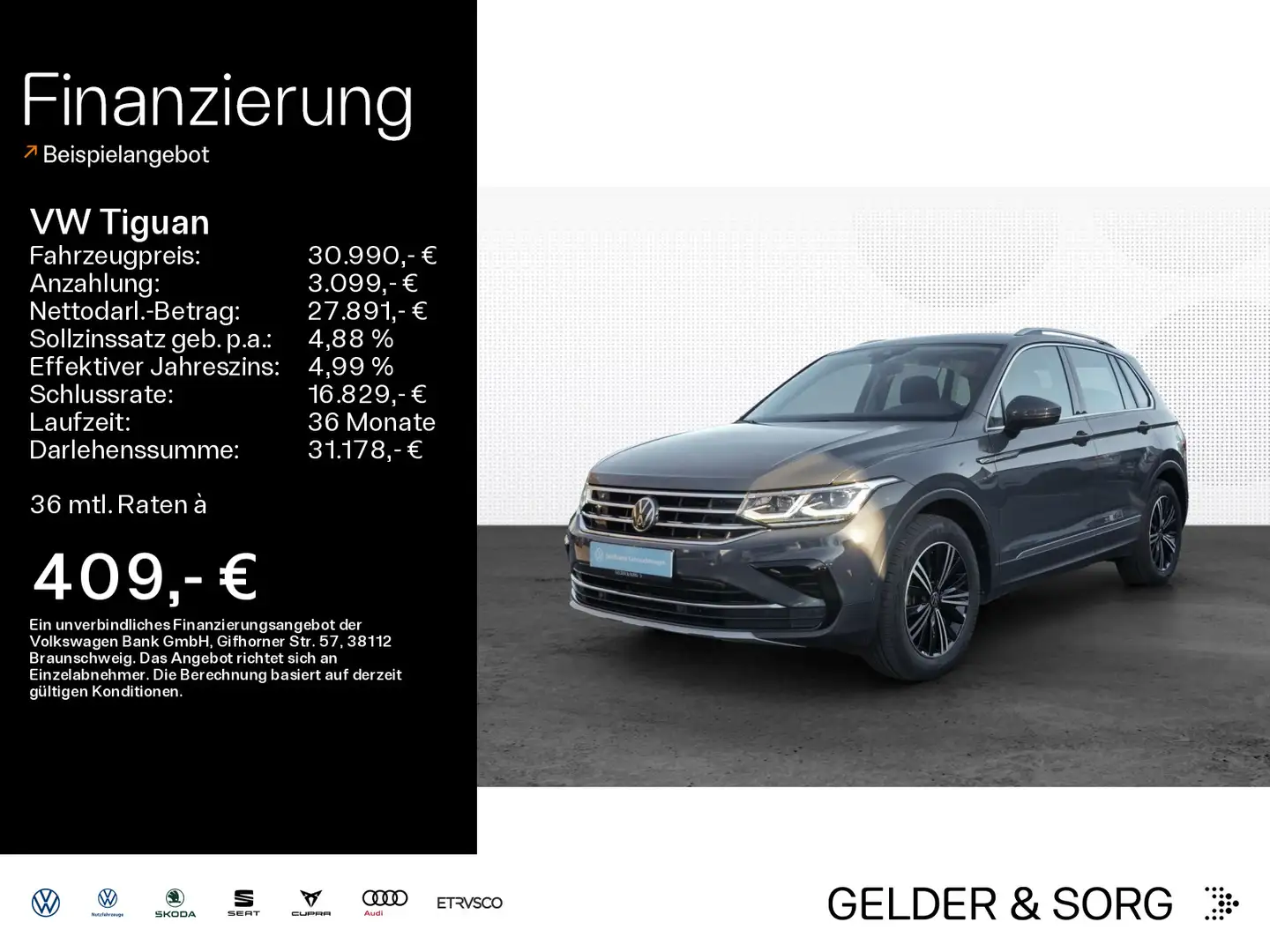 Volkswagen Tiguan Elegance 2.0 TDI LED*Navi*ACC*Digital Grau - 1