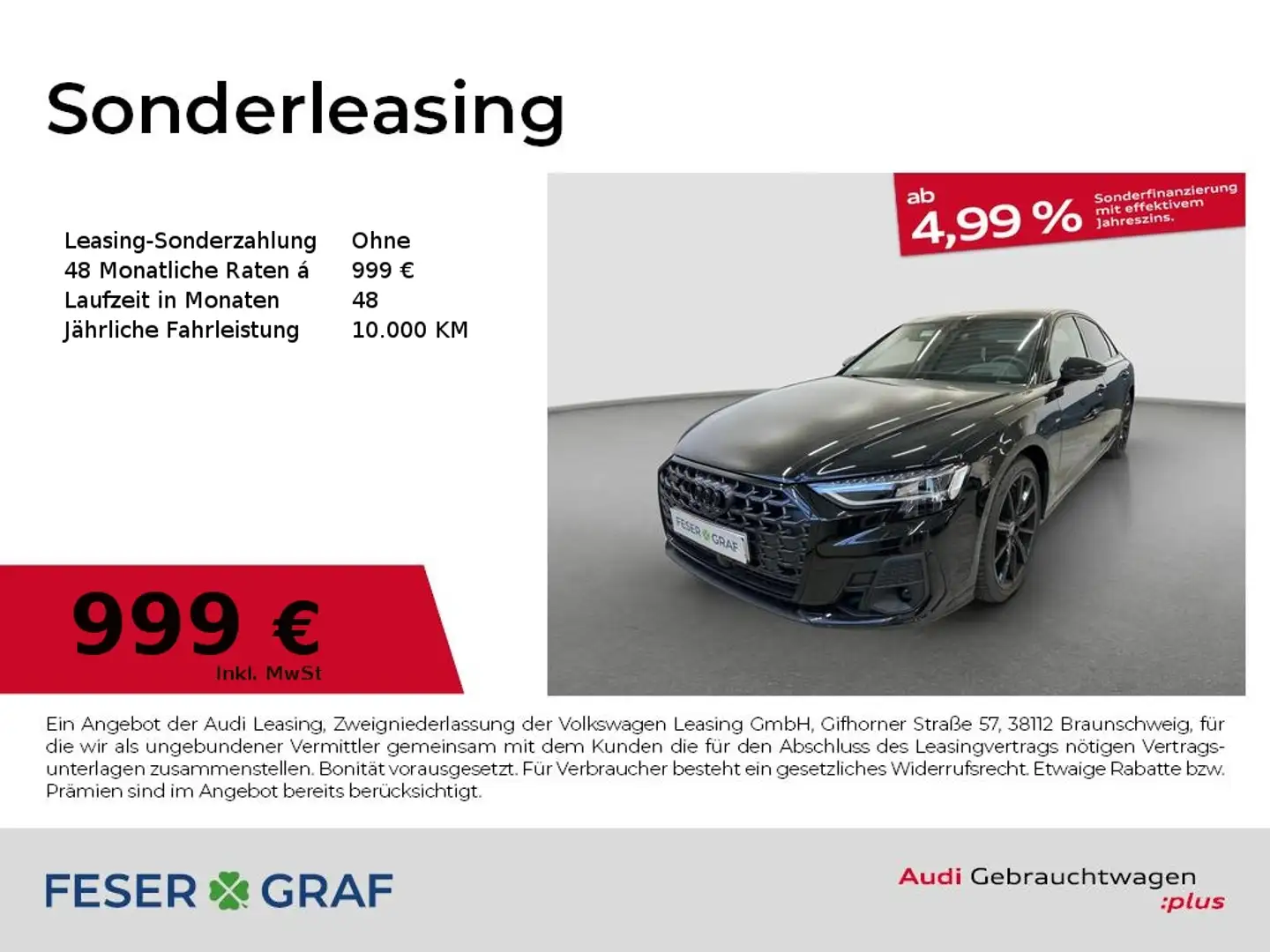 Audi A8 60 TFSI e quattro Pano Matrix AHK Navi Schwarz - 1