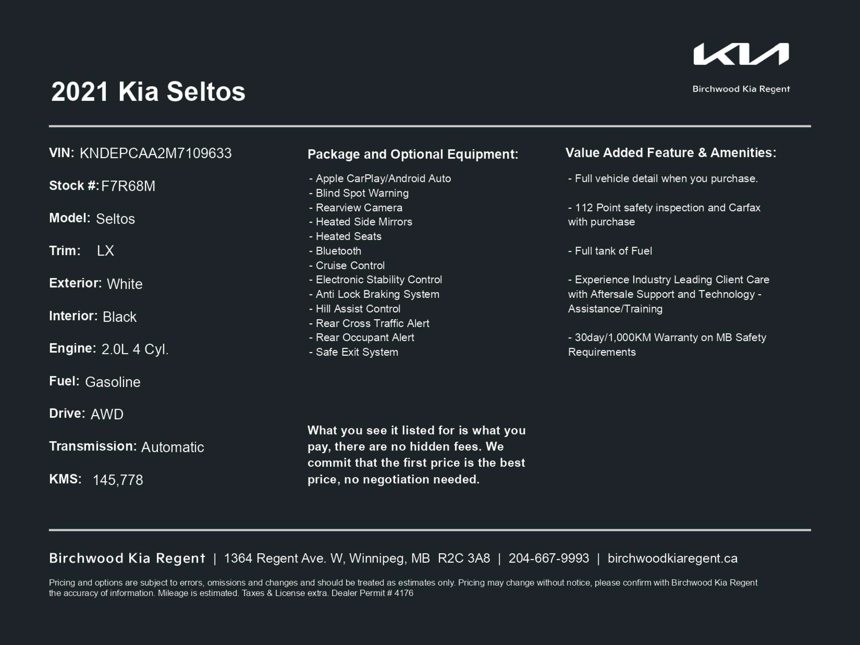 2021 Kia Seltos LX — снимка 1