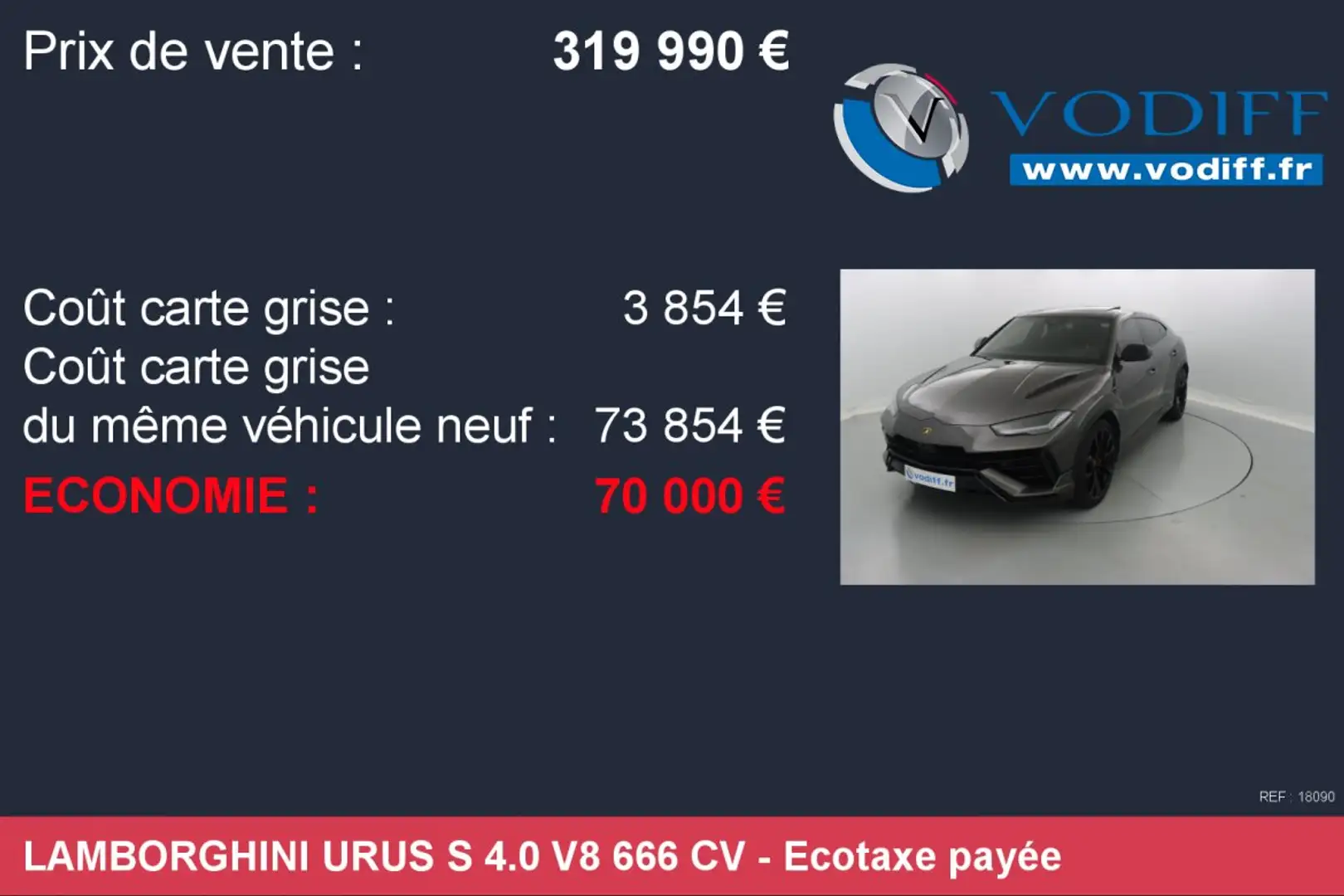 Lamborghini Urus S 4.0 V8 666 CV Gris - 2