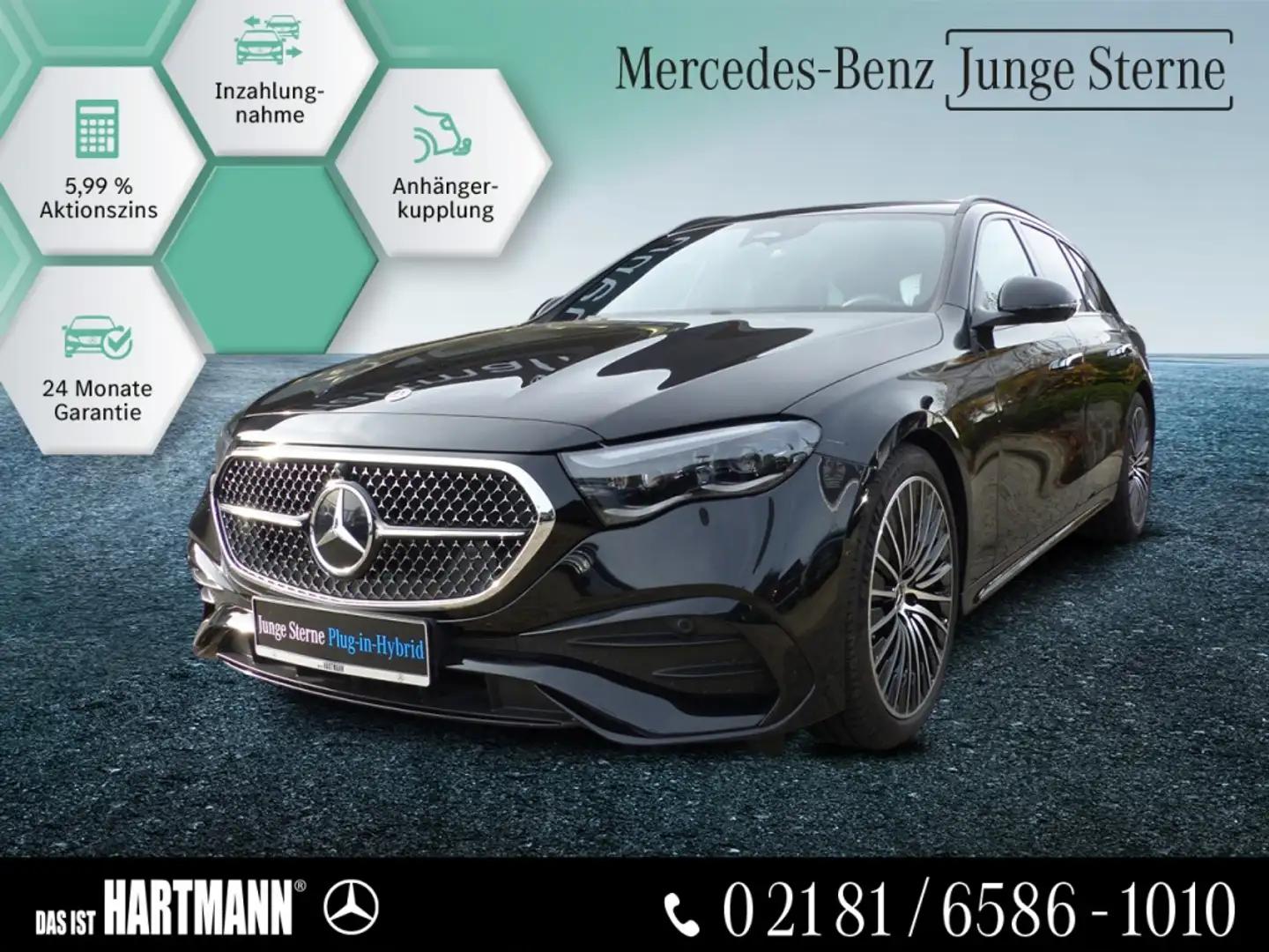 Mercedes-Benz E 300 de T AMG+NIGHT+AHK+SUPERSCREEN+BURMESTER 4D Schwarz - 1