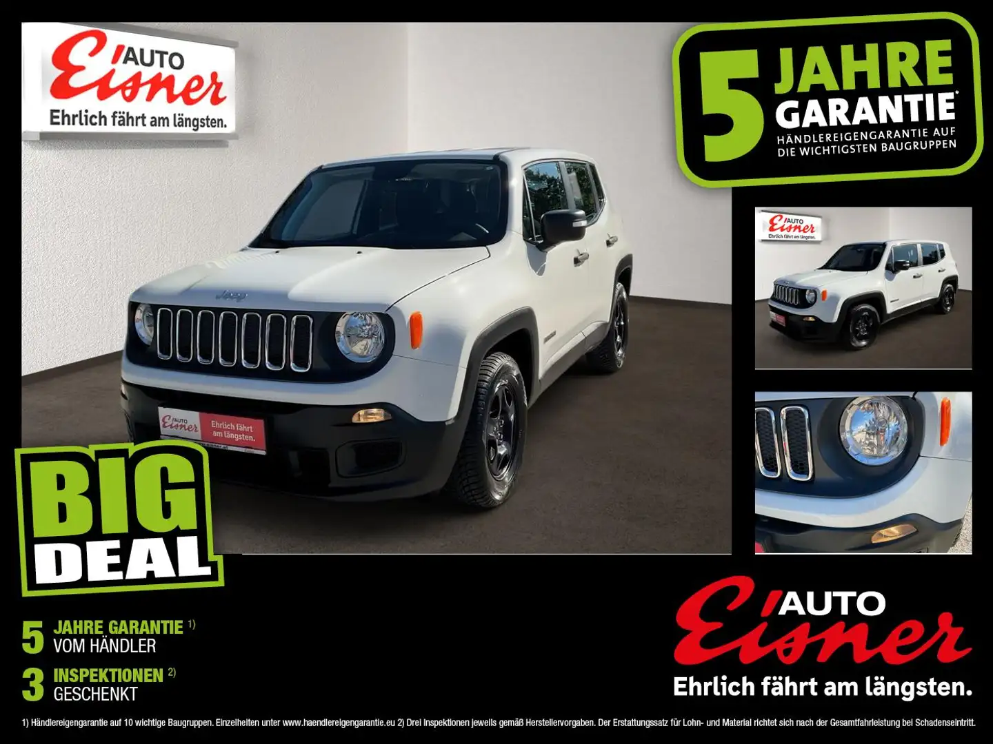 Jeep Renegade 1.6 ETORQ 110 SPORT Gepflegt Wit - 1