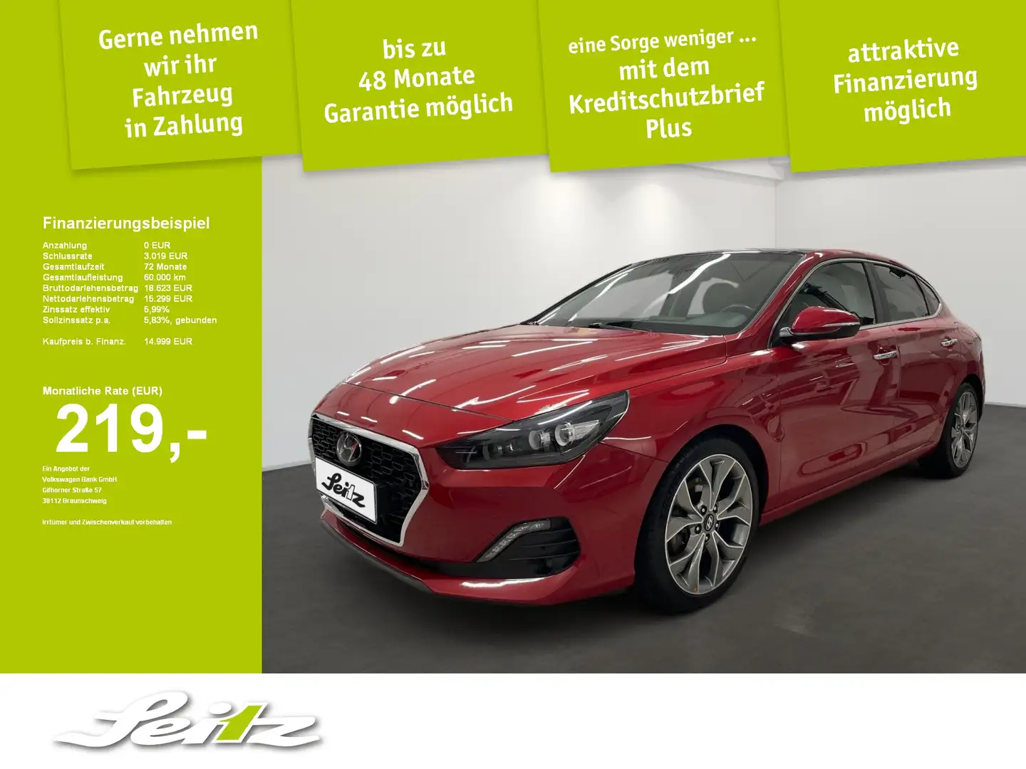 Hyundai i30 Fastback 1.4 T-GDI Premium *LED*KAMERA*NAVI*SITZH* Rot - 1