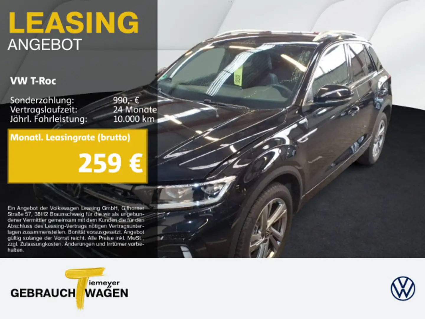 Volkswagen T-Roc 1.5 TSI DSG R-LINE NAVI AHK KAMERA LED+ Schwarz - 1