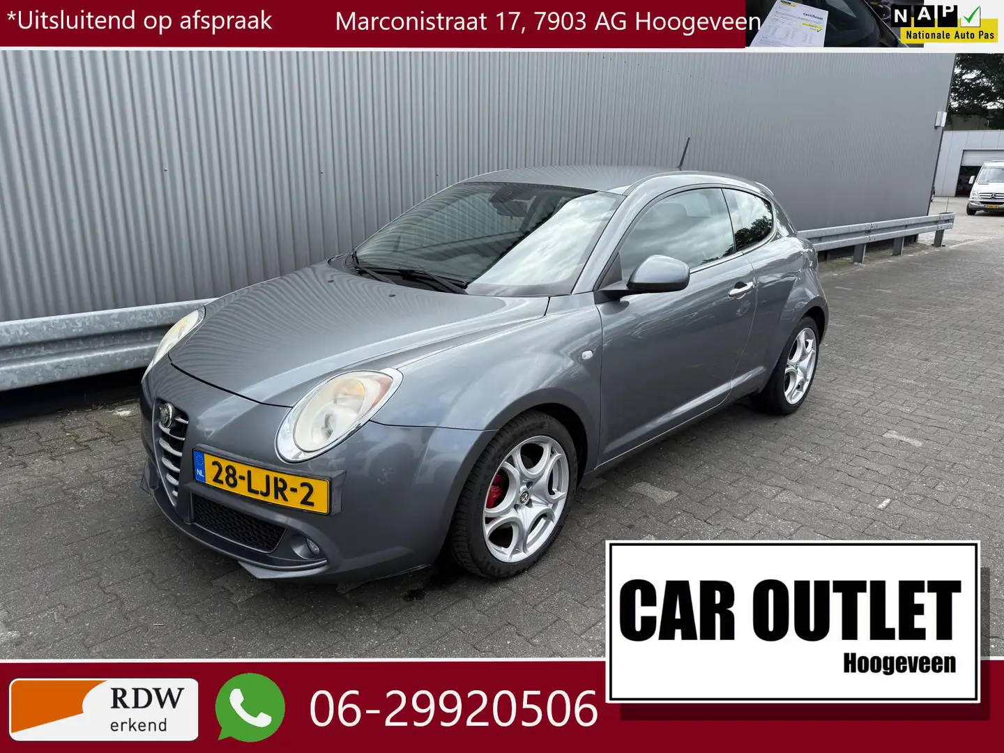 Alfa Romeo MiTo 1.4 T Distinctive Clima LM Cruise --Inruil Mogelij Grijs - 1