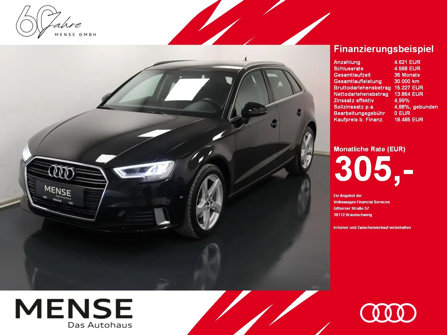 Audi A3 Sportback 35 TFSI S tronic Sport |ACC|FLA|LED Schwarz - 1