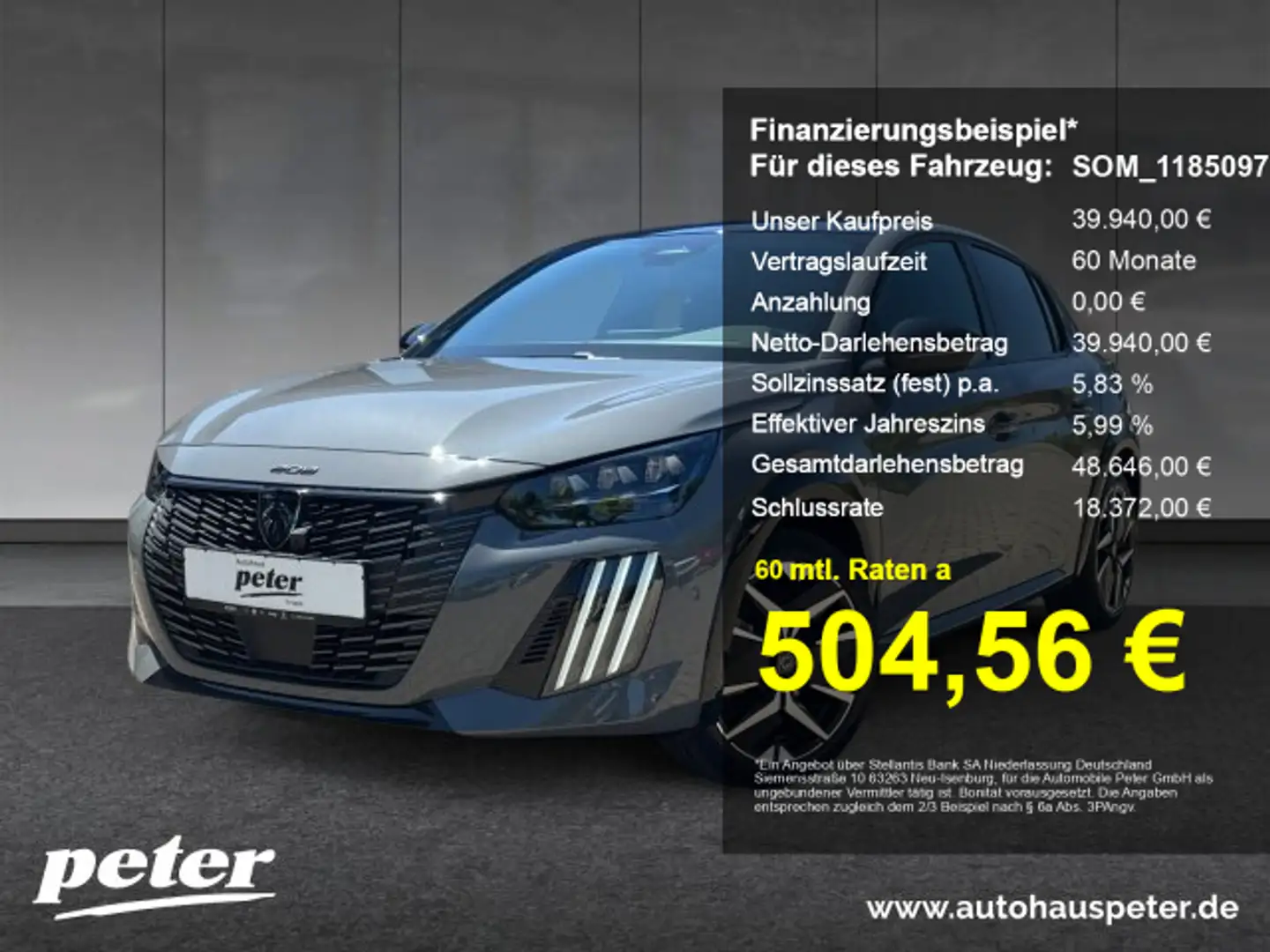 Peugeot 208 E-208 GT 156 +11KW OBC+Navi+Alcantara+Kamera+ GT+ Grau - 1