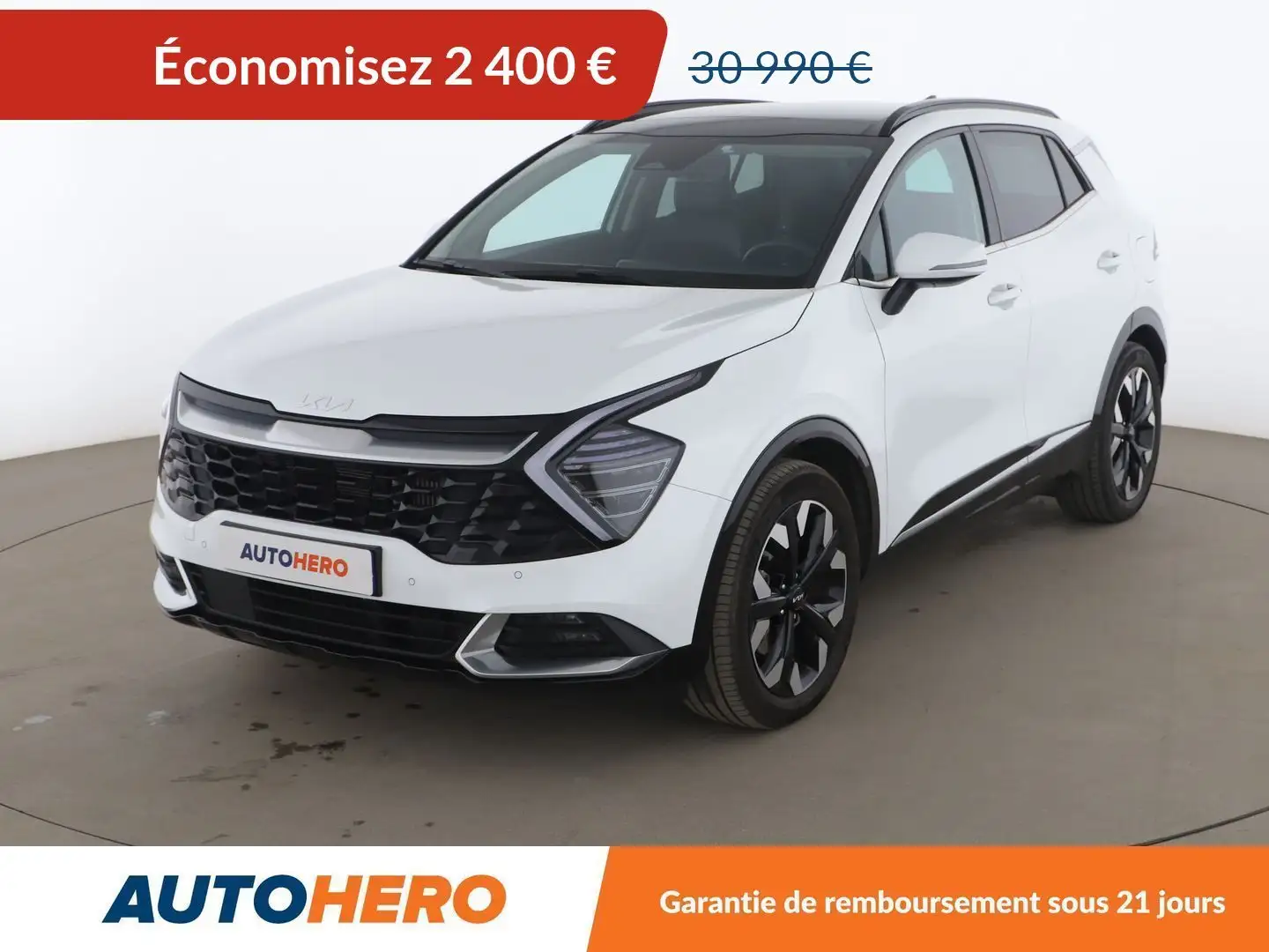 Kia Sportage 1.6 T-GDi ISG Hybride Rechargeable Design 4x4 BVA Blanc - 1
