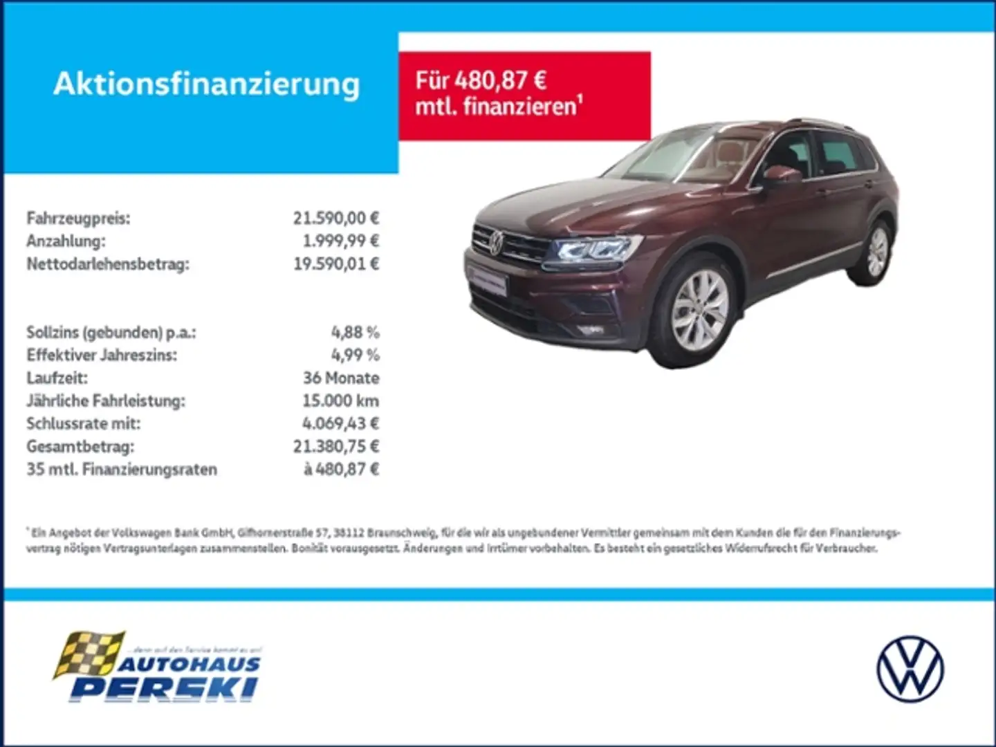 Volkswagen Tiguan 1.4 TSI BMT Sound ACT KLIMA, NAVI, AHK, LED, PAN Rot - 1