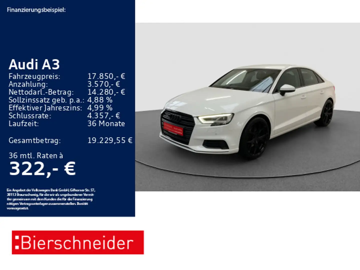Audi A3 Lim 2.0 TFSI qu Sport LED NAVI SHZ VIRTUAL Wit - 1