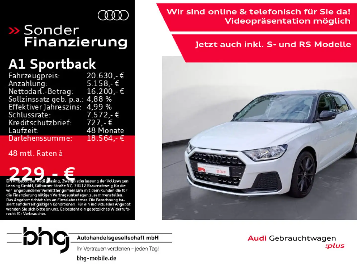 Audi A1 advanced 30 TFSI Weiß - 1