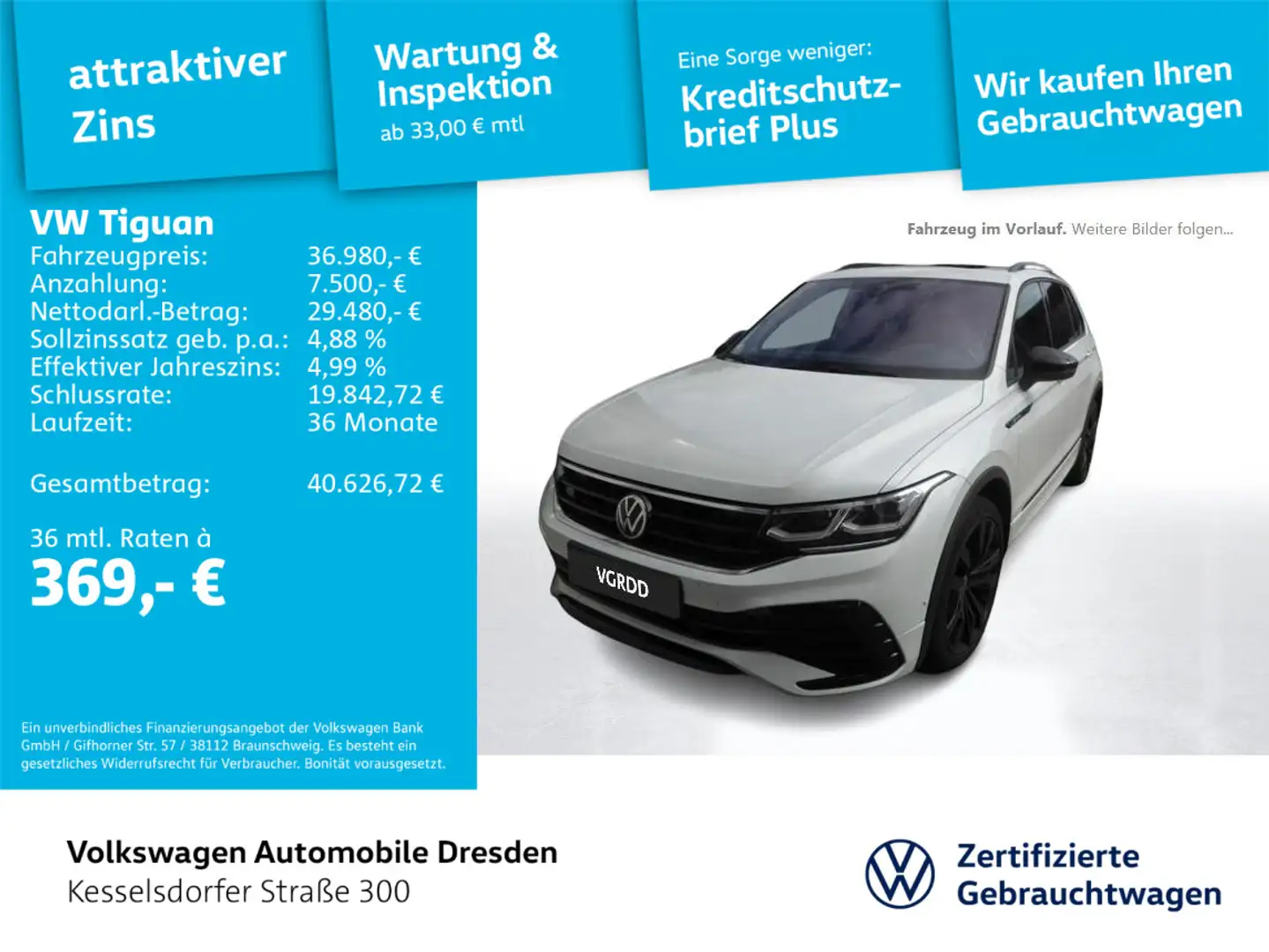 Volkswagen Tiguan R-Line Blanc - 1