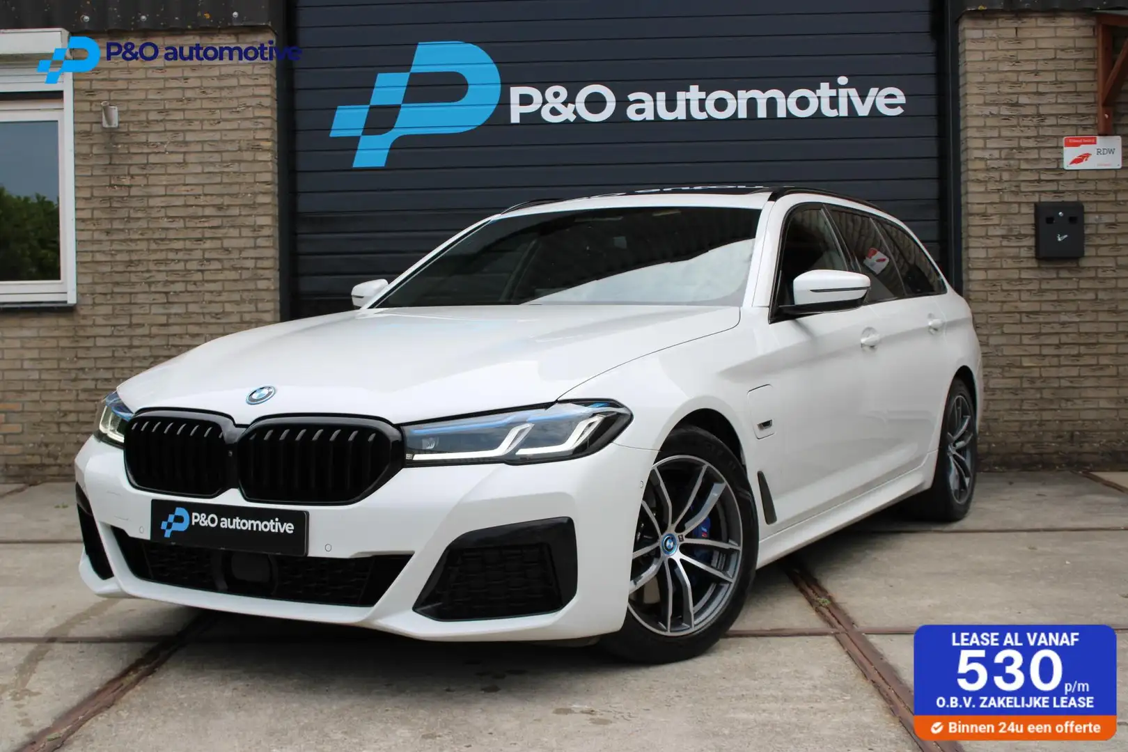 BMW 530 5-serie Touring 530e M Sport Pano-Laser-M Zetels-H Blanc - 1