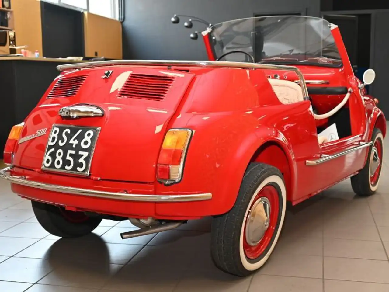 Fiat 500 F110 SPIAGGINA TOTALMENTE RESTAURATA TARGHE ORIGINALI OMOLOGATA SPIDER A LIBRETTO TUTTA NUOVA TUTTO DIMOSTRABILE UNICA!!!, foto 4