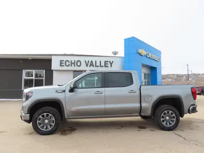 Gray 2026 GMC Sierra 1500 AT4 Crew Cab 4WD Pickup Truck Four-Wheel Drive Automatic