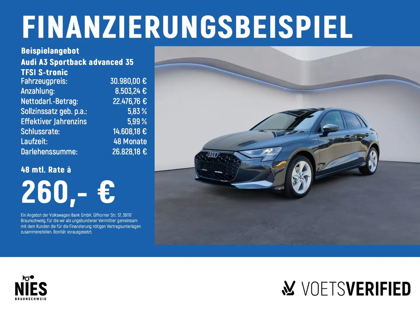 Audi A3 Sportback advanced 35 TFSI S-tronic PDC+KLIMA+SHZ Grau - 2