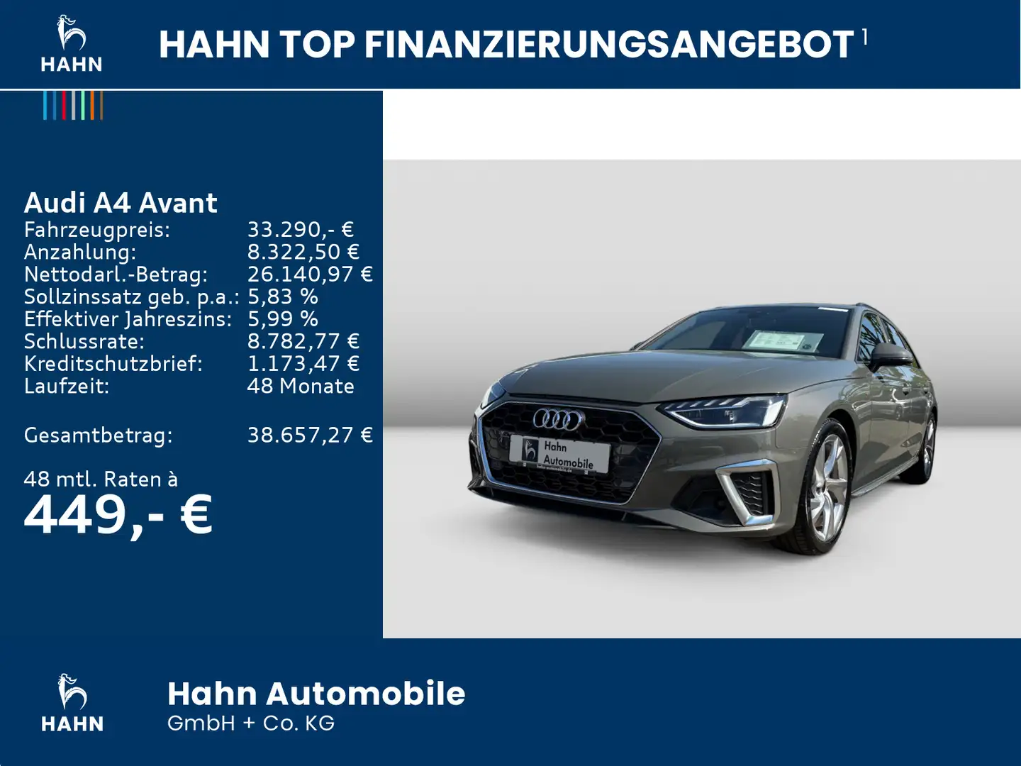 Audi A4 35 2.0TFSI S-trc S-line AHK virtual Cam Grau - 2