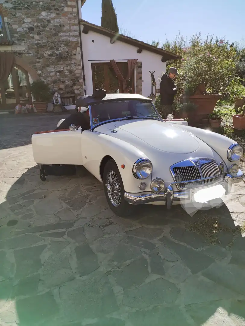 MG MGA Mga 1957 bianco inglese + pelle rossa Cartier Wit - 2