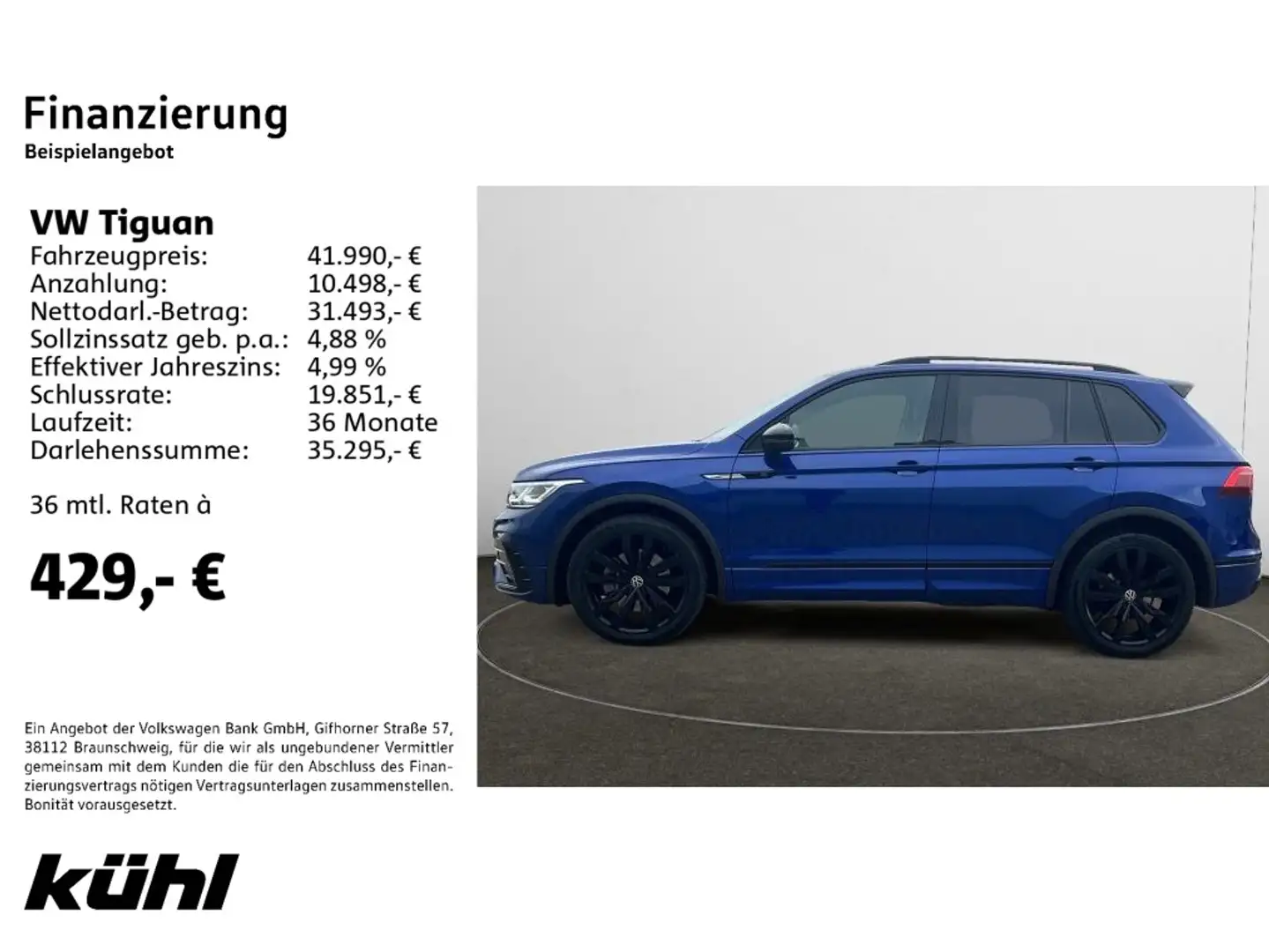 Volkswagen Tiguan 2.0 TSI DSG 4M R-Line Navi,AHK,LM20 Blau - 2