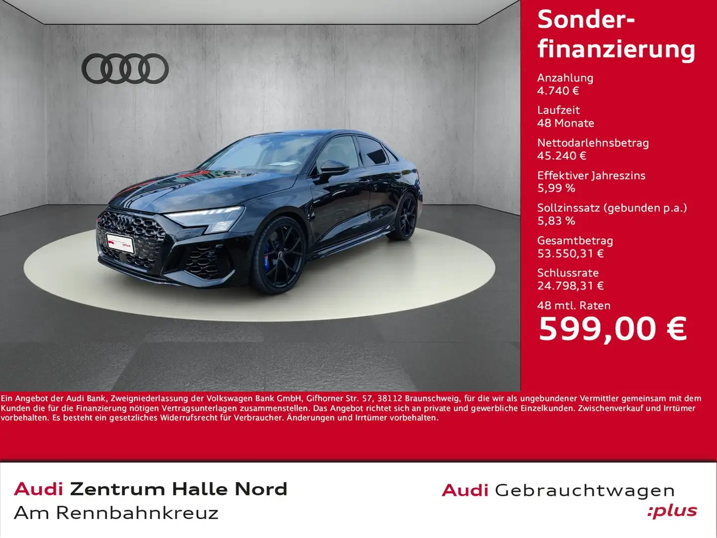 Audi RS3 RS 3 Limousine 2.5 TFSI quattro Schwarz - 1