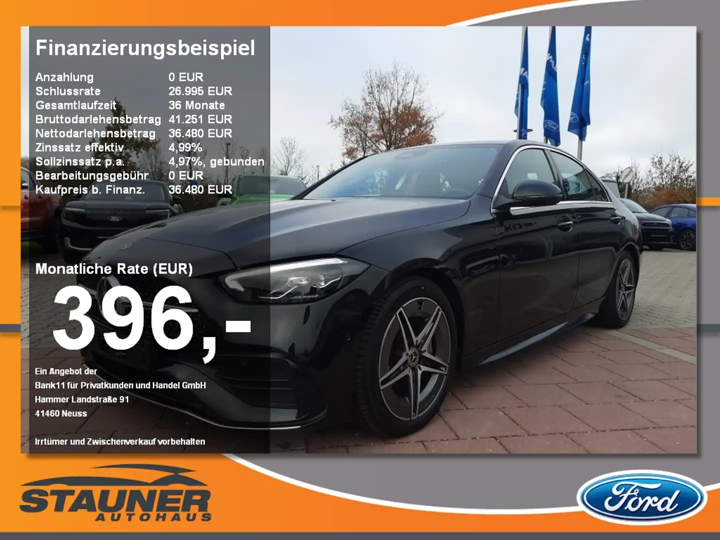 Mercedes-Benz C 180 AMG Line LED Navi Kamera SHZ Klimaa. Negru - 1