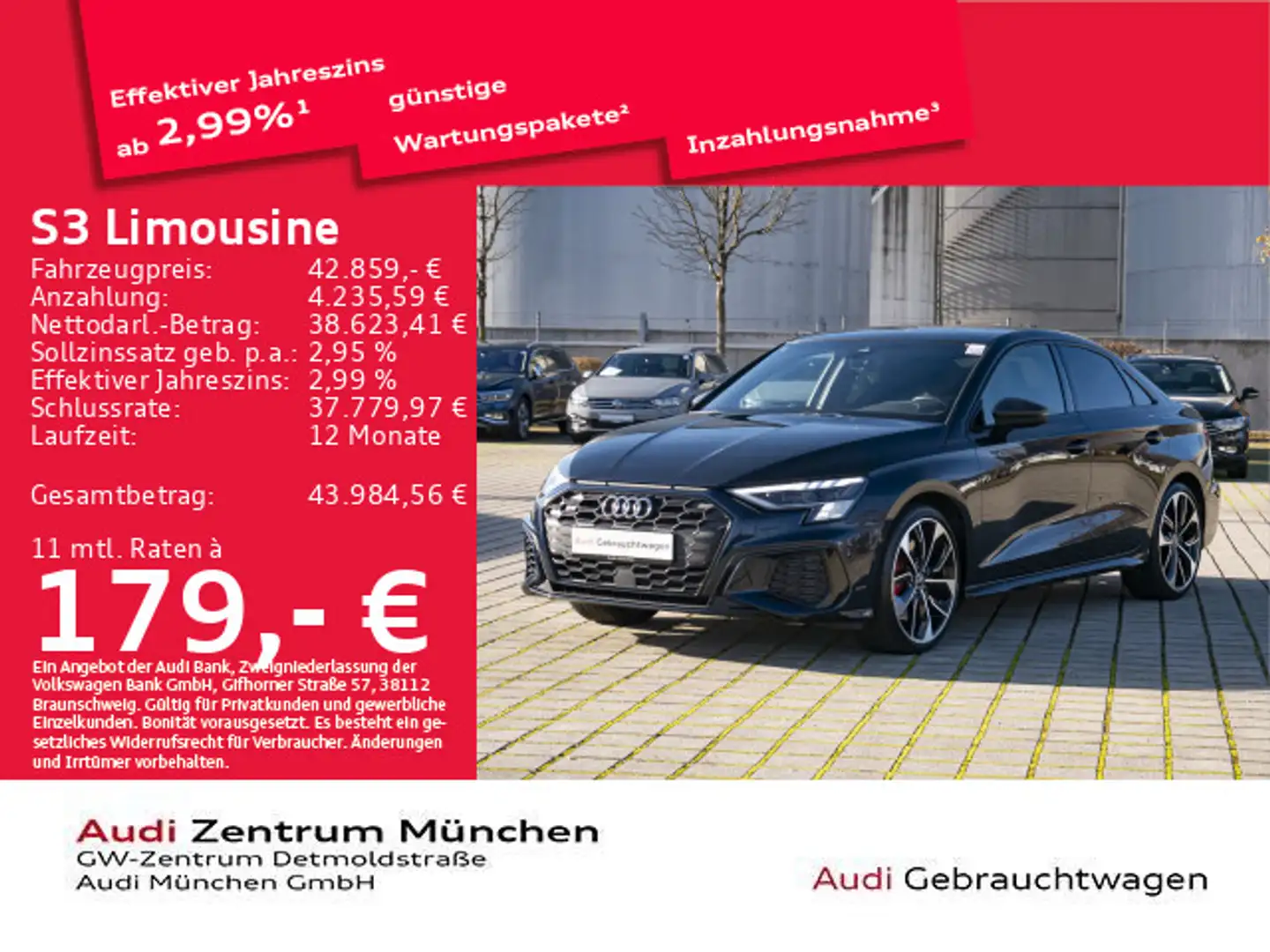 Audi S3 TFSI qu. Carbon/Pano/Matrix/B&O Blau - 1