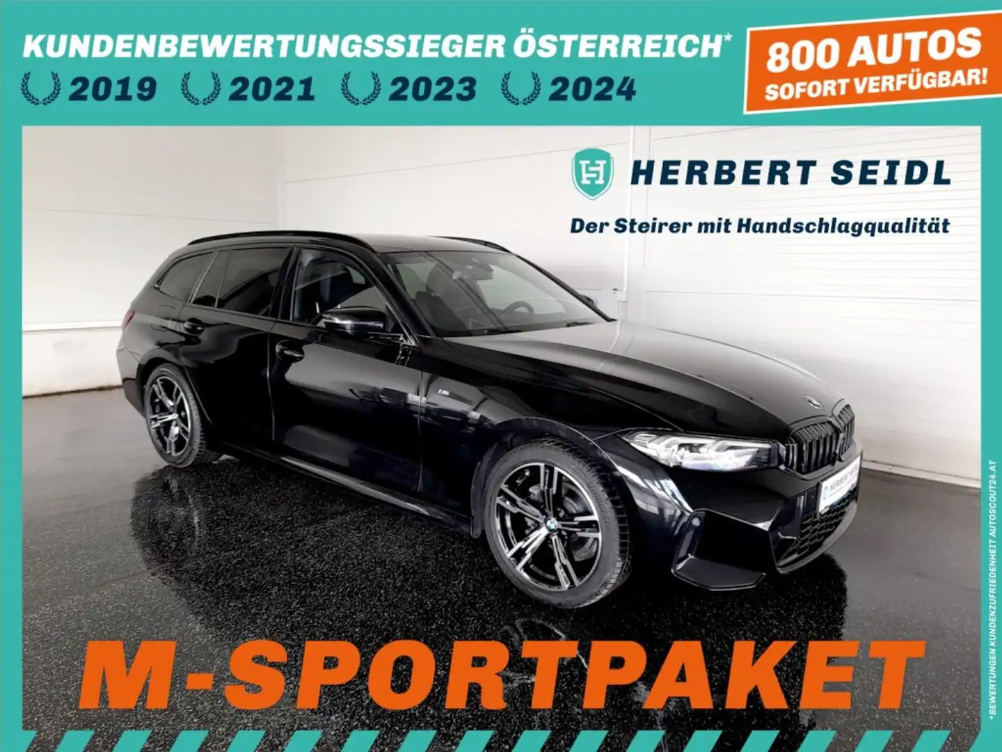 BMW 318 d Touring M-SPORT Aut. *VOLL LED / NAVI / LIVE COCKPIT PROF. / TEILLEDER / SPORTFAHRWERK* Schwarz - 1
