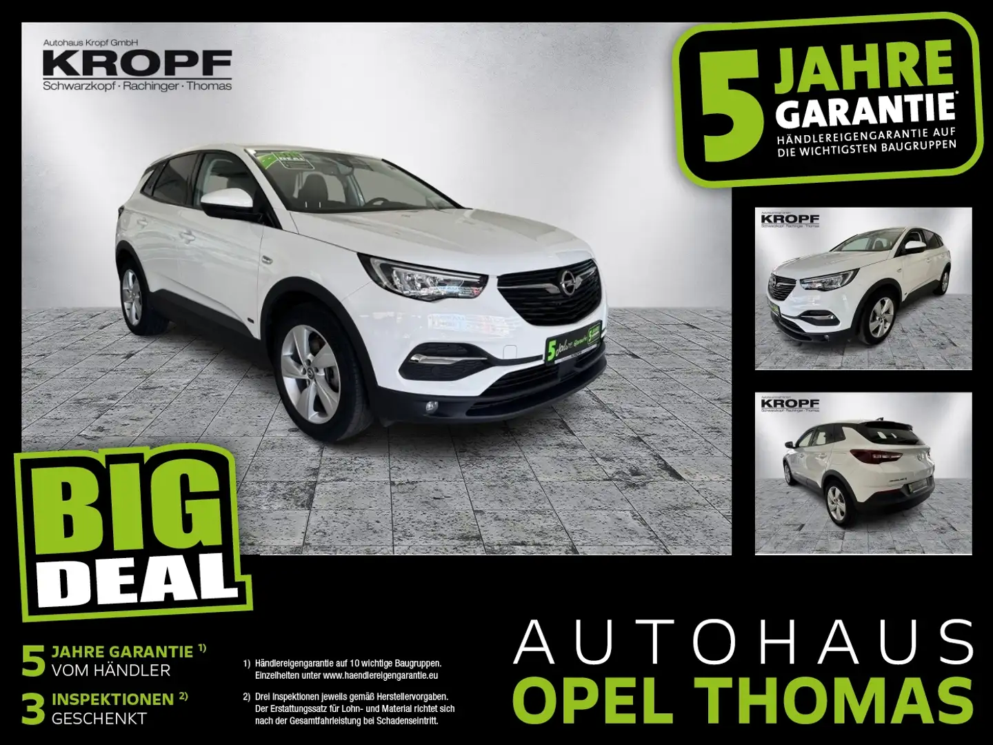 Opel Grandland 1.6 Turbo Business Edition LED+Navi+LM Weiß - 1