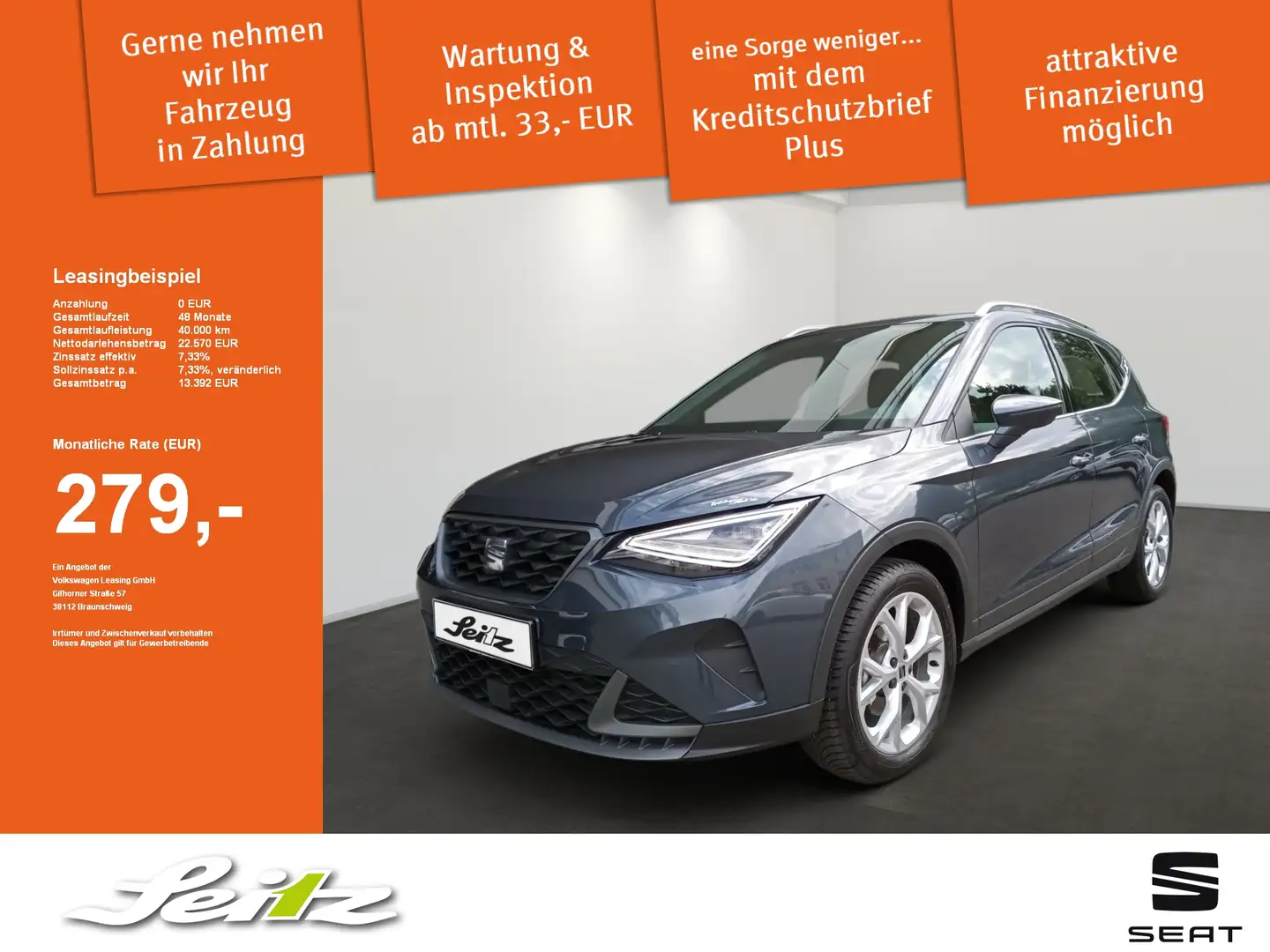 SEAT Arona 1.0 TSI DSG FR LED. Navi Einparkhilfe Gris - 1