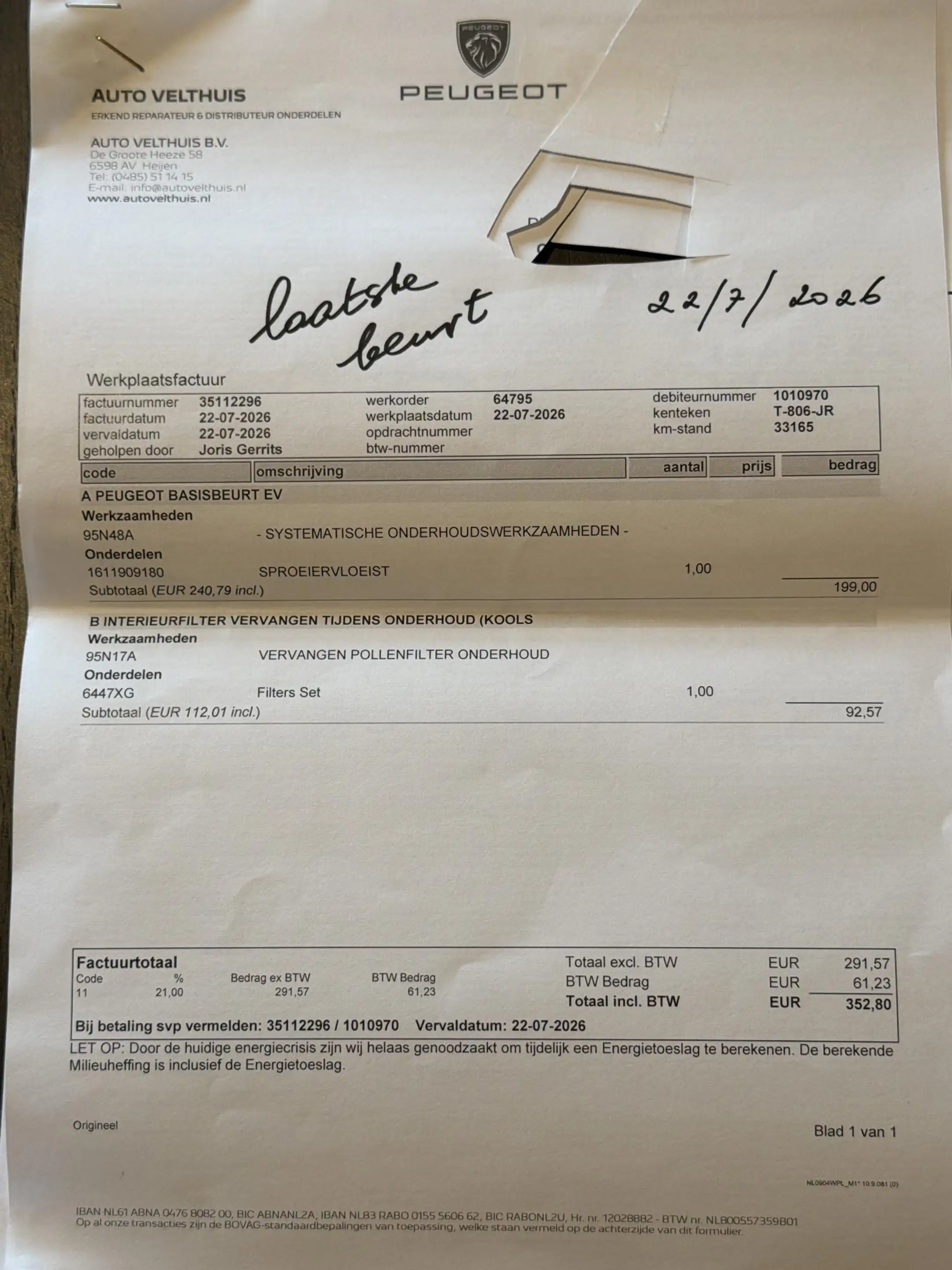 Peugeot e-Rifter EV GT Line 50 kWh SoH 92,7 / dealeronderhouden / T — photo 18