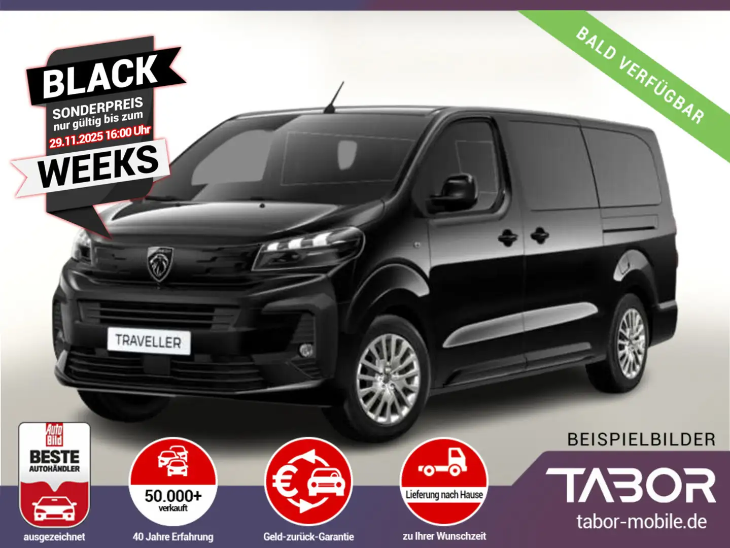 Peugeot Traveller 180 EAT8 Active L3 SHZ 9S PDC Nav RFK Чёрный - 1