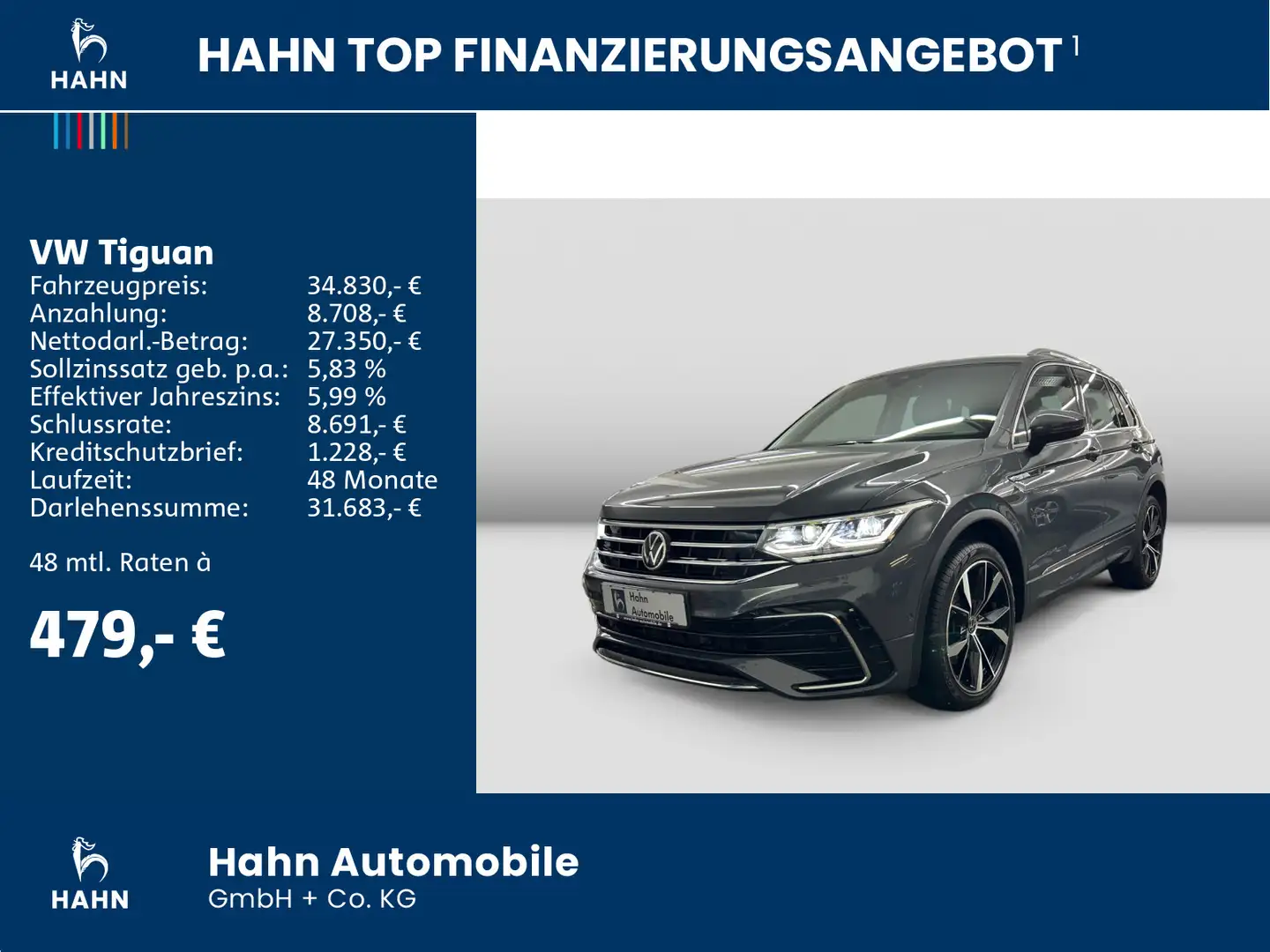 Volkswagen Tiguan 2.0TDI DSG R-Line 4Mo Matrix Navi App-Con Gris - 2