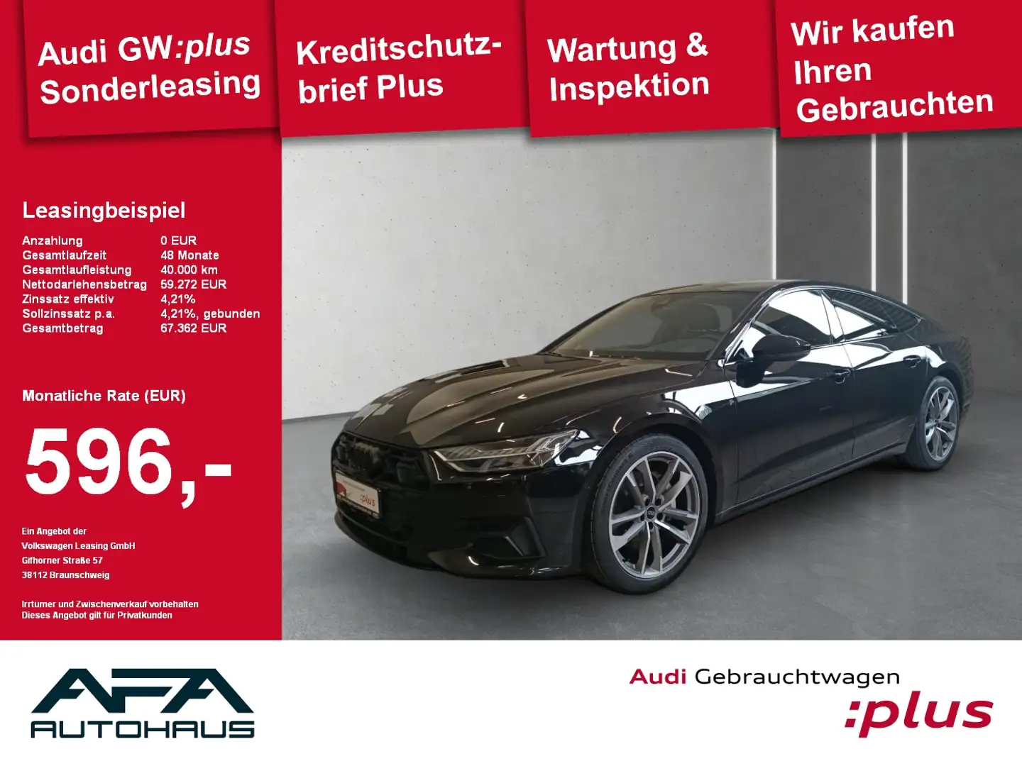 Audi A7 Sportback 45 TFSI qu. S tr. AHK*Pano*HDMatrix Negru - 1