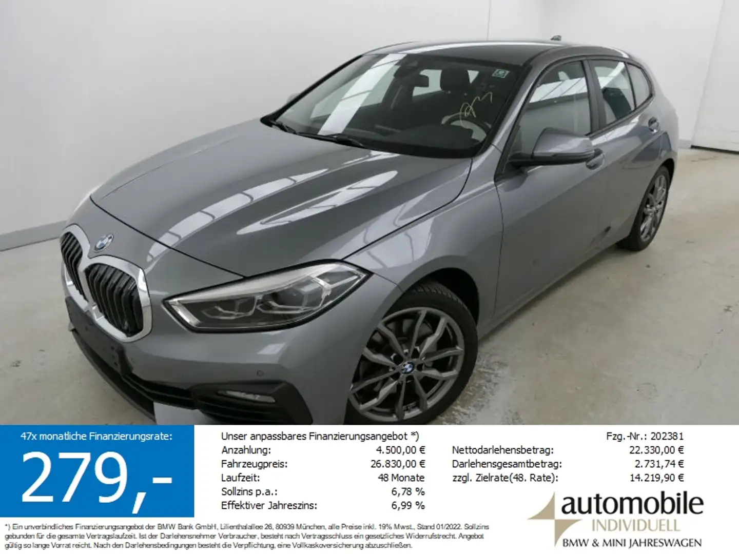 BMW 120 i Advantage DKG LED HiFi LiveCockpit DAB Gris - 1