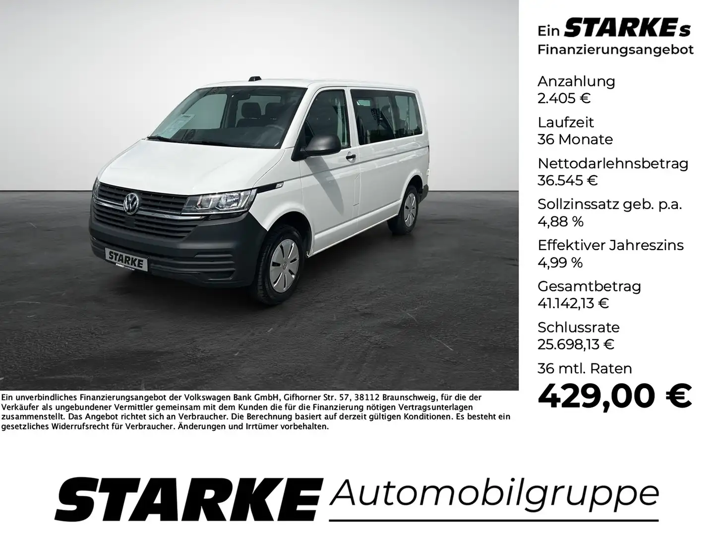 Volkswagen T6 Kombi T6.1 2.0 TDI DSG Weiß - 1