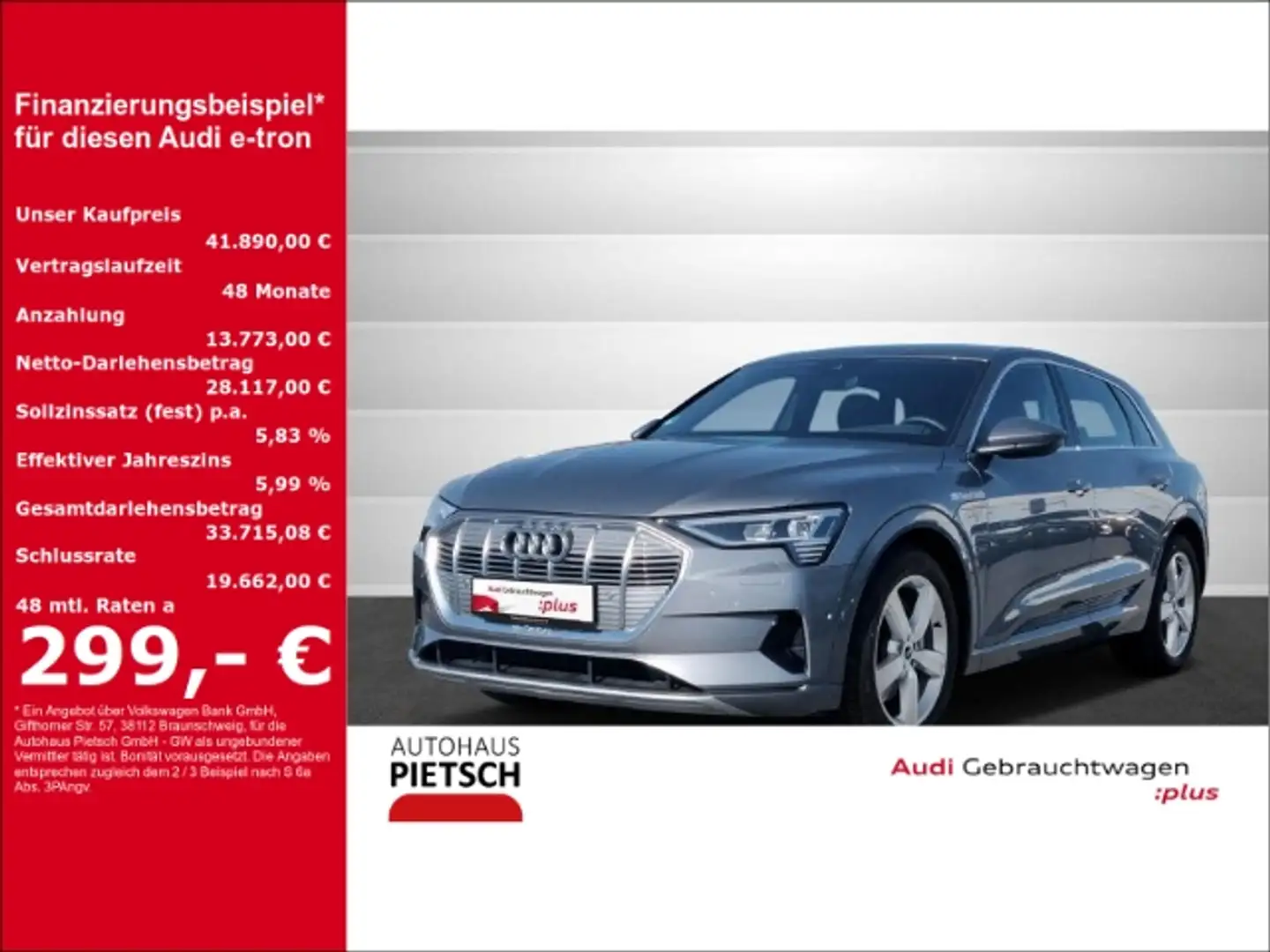 Audi e-tron 50 S-line - LED ACC VC RFK Assistenz-Tour Luftfede Grau - 1