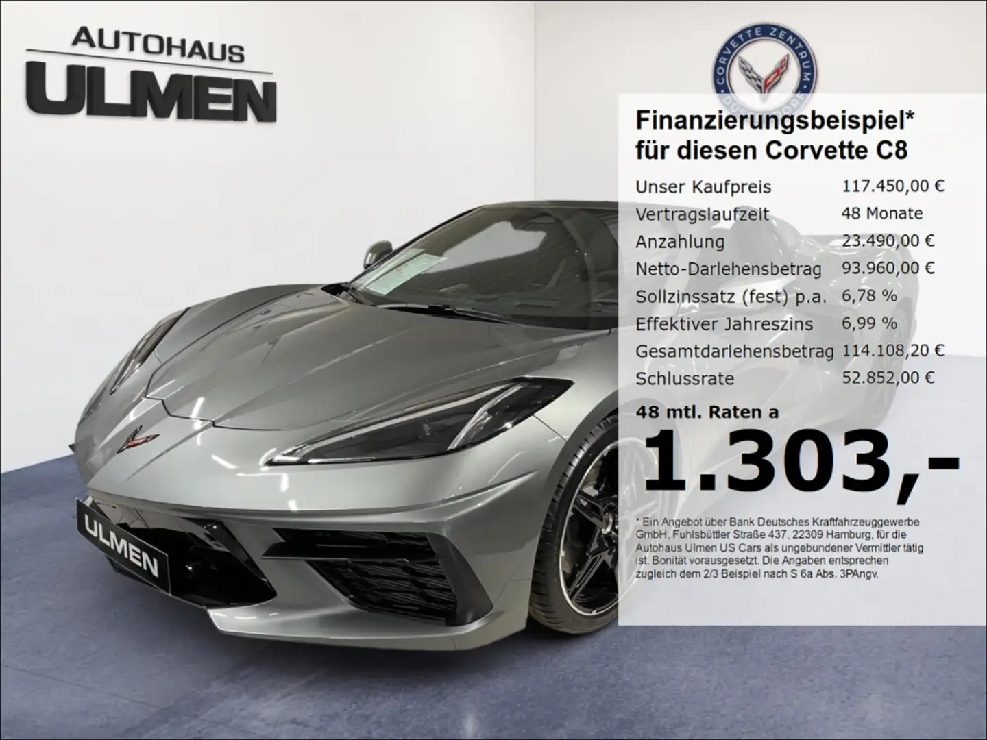 Corvette C8 Stingray Cabriolet 3LT MJ24 COC Z51 Front-Lift Gri - 1