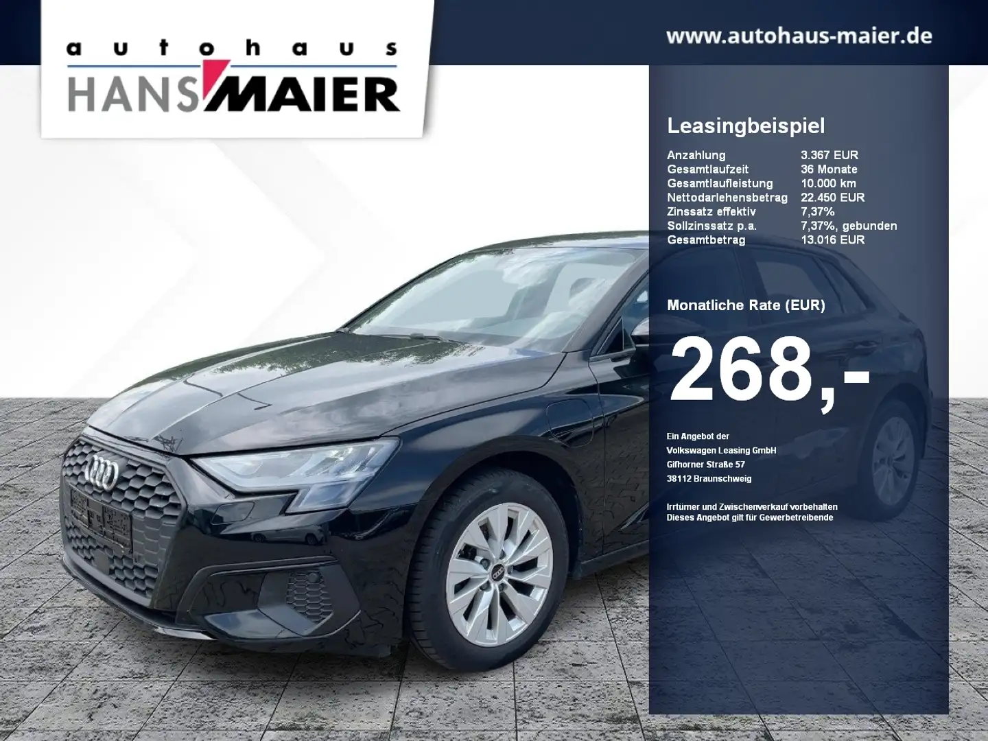 Audi A3 Sportback basis TFSI e Navi PDC Tempomat SH Schwarz - 1