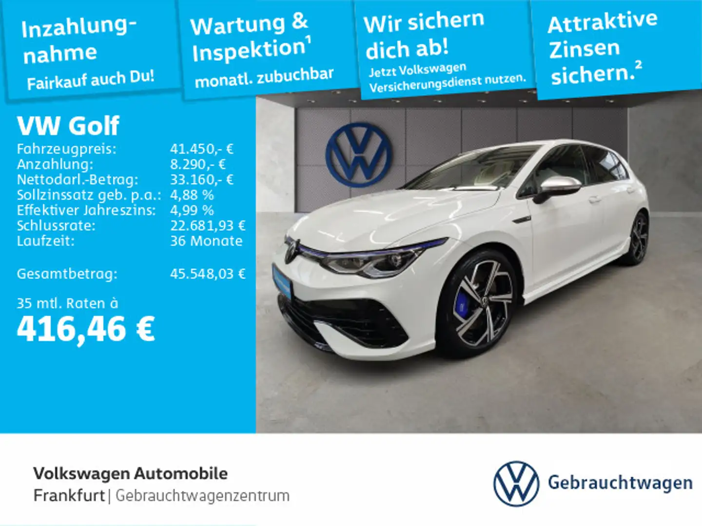 Volkswagen Golf VIII 2.0 TSI DSG 4Motion Navi LEDPlus DAB+ Weiß - 1