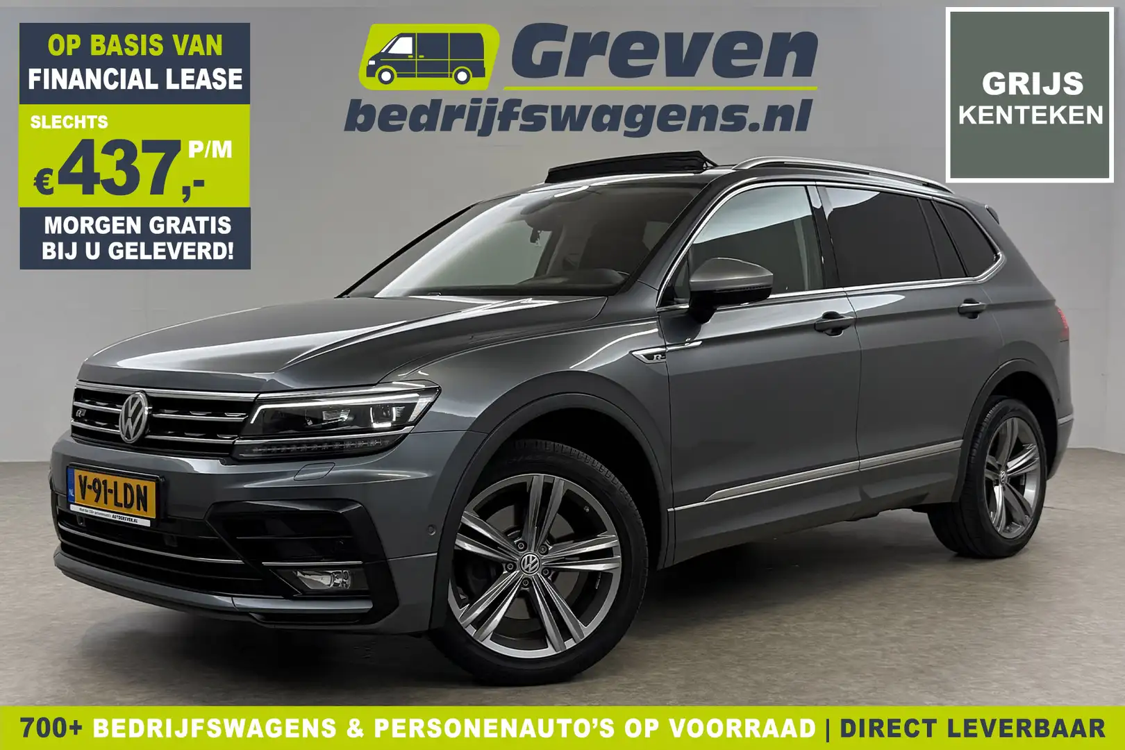 Volkswagen Tiguan 2.0 TDI 4 Motion R-Line | GRIJS KENTEKEN | 240PK P Grijs - 1