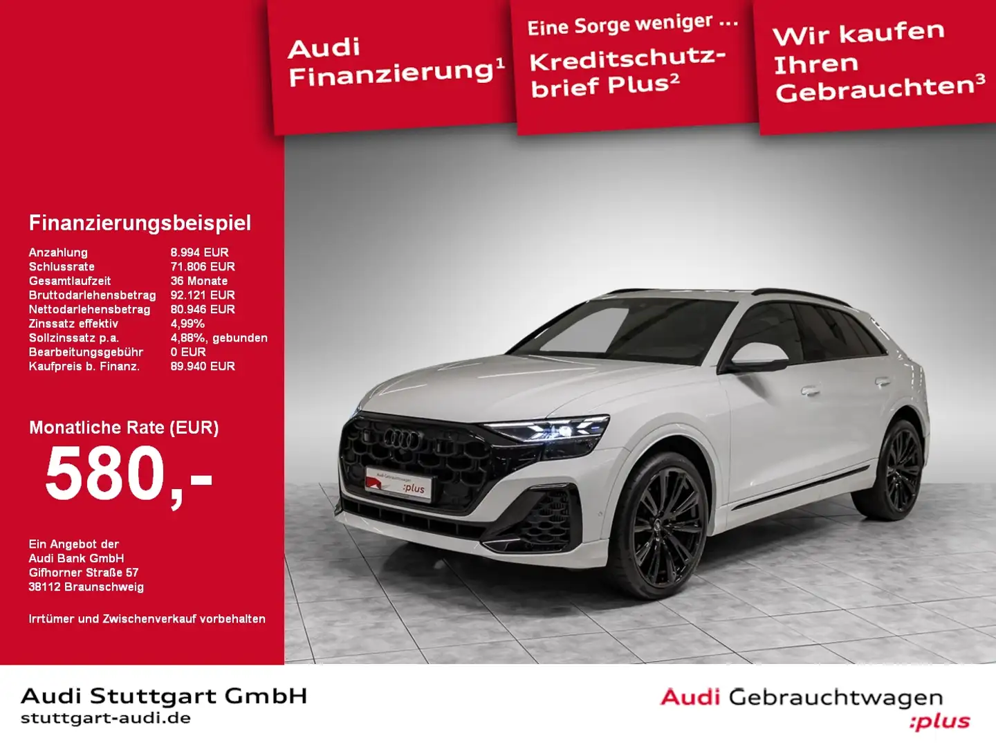 Audi Q8 S line 55 TFSI quattro tiptronic AIR Pano OLED Weiß - 1