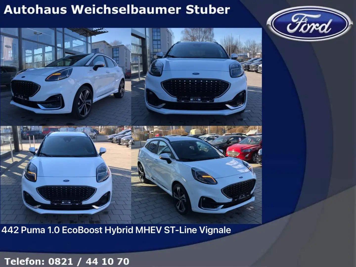 Ford Puma 442 Puma 1.0 EcoBoost MHEV ST-Line Vignale Weiß - 1