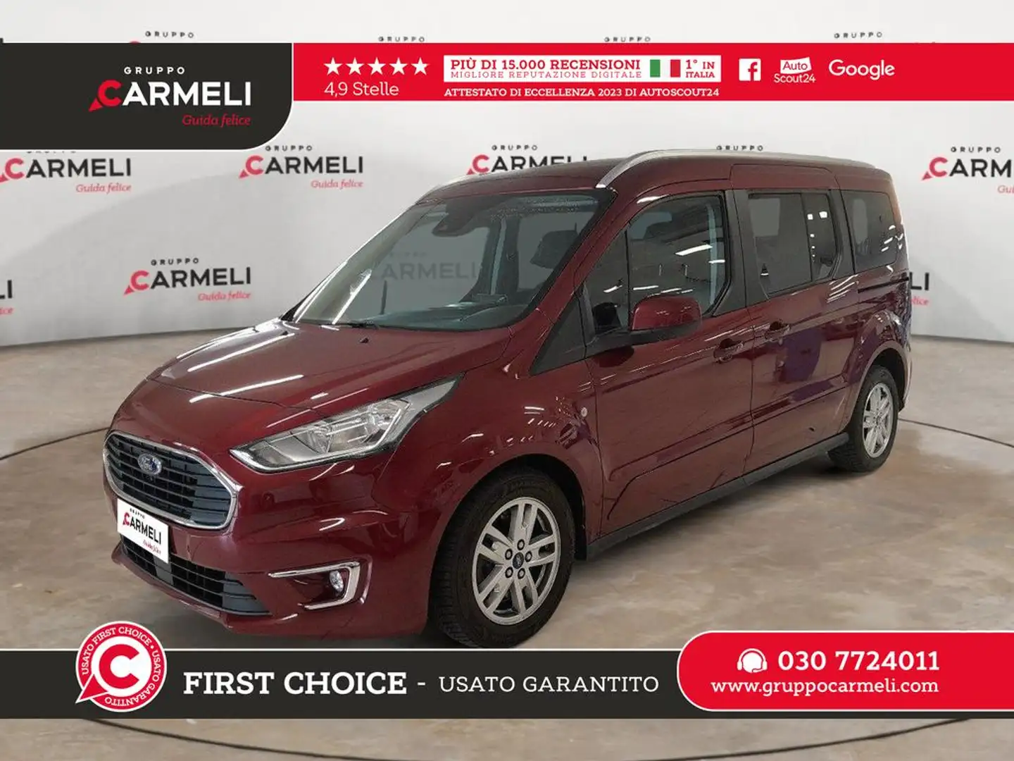 Ford Tourneo Connect gran t 1.5 tdci 120cv 7p.ti titanium my19 Rosso - 1