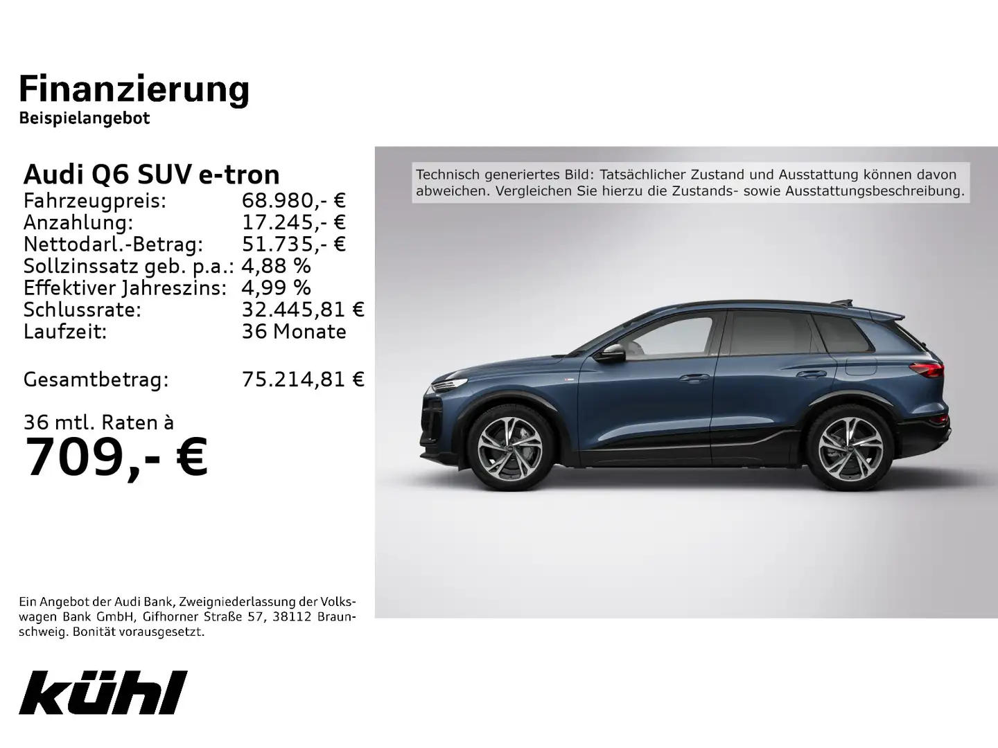 Audi Q6 e-tron Q 285 kW/95 KWH S line Wärmepumpe/Memo Blau - 2